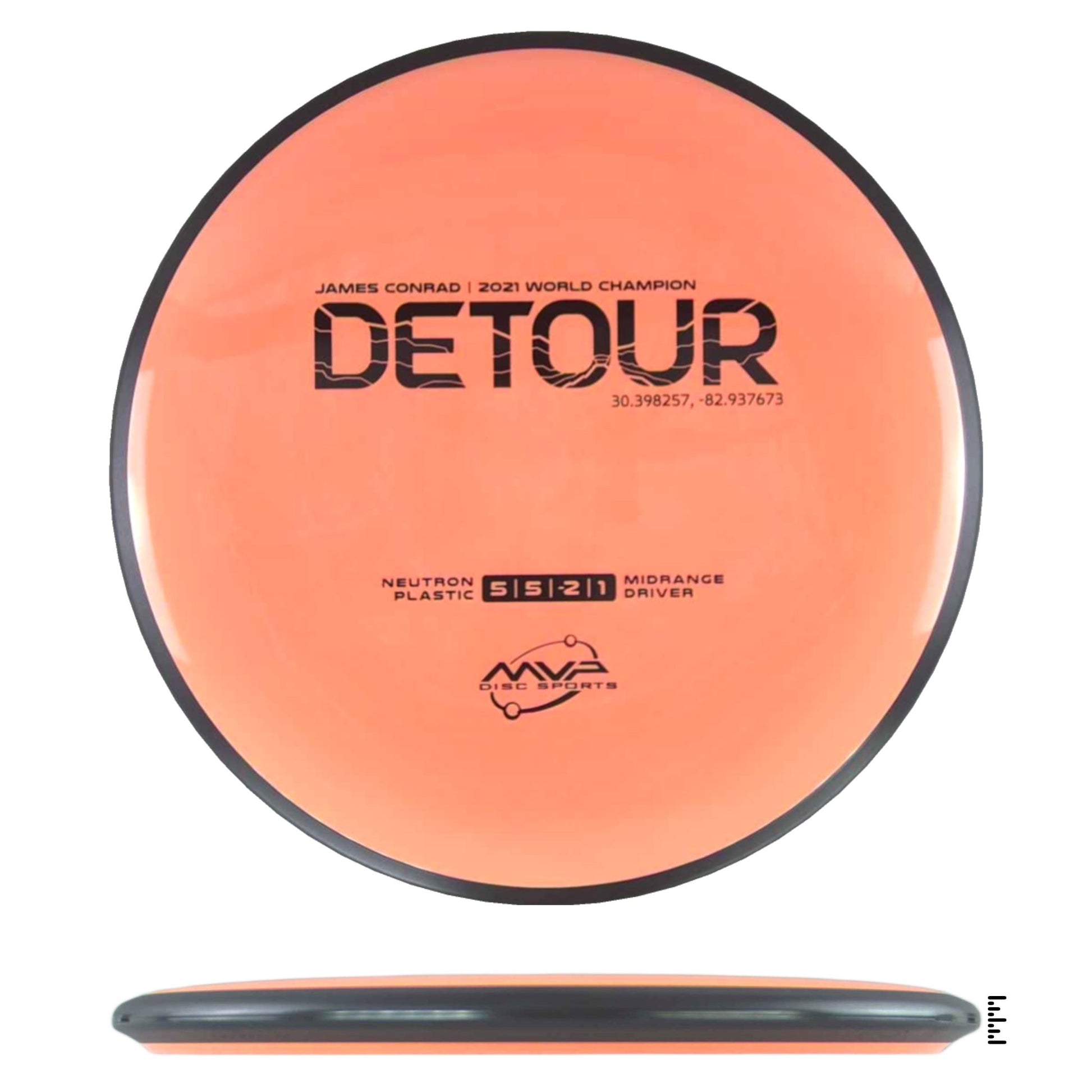 MVP Disc Sports Neutron Detour - Light Orange - Powergrip USA
