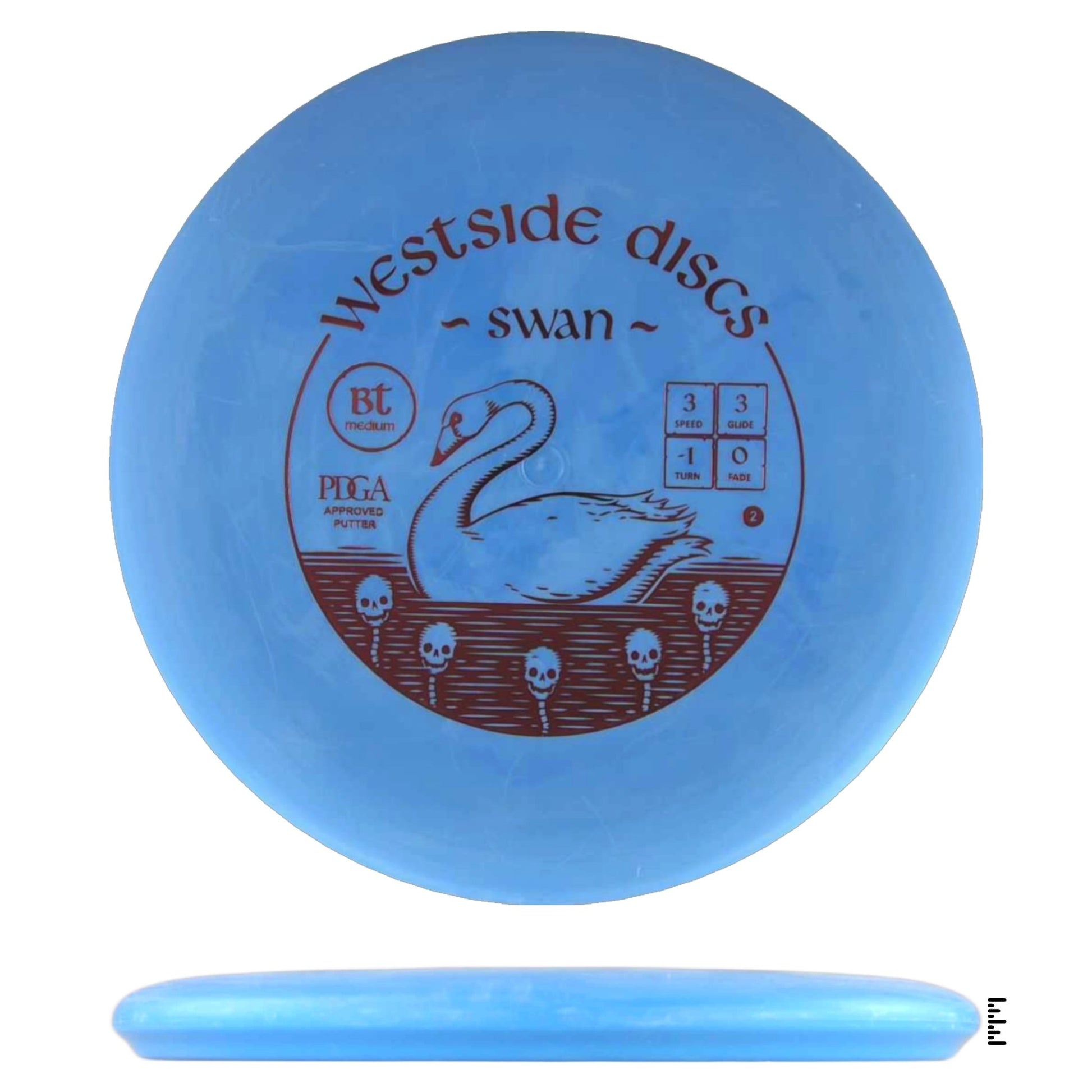 Westside Discs BT Medium Swan 2 - Sky Blue - Powergrip USA
