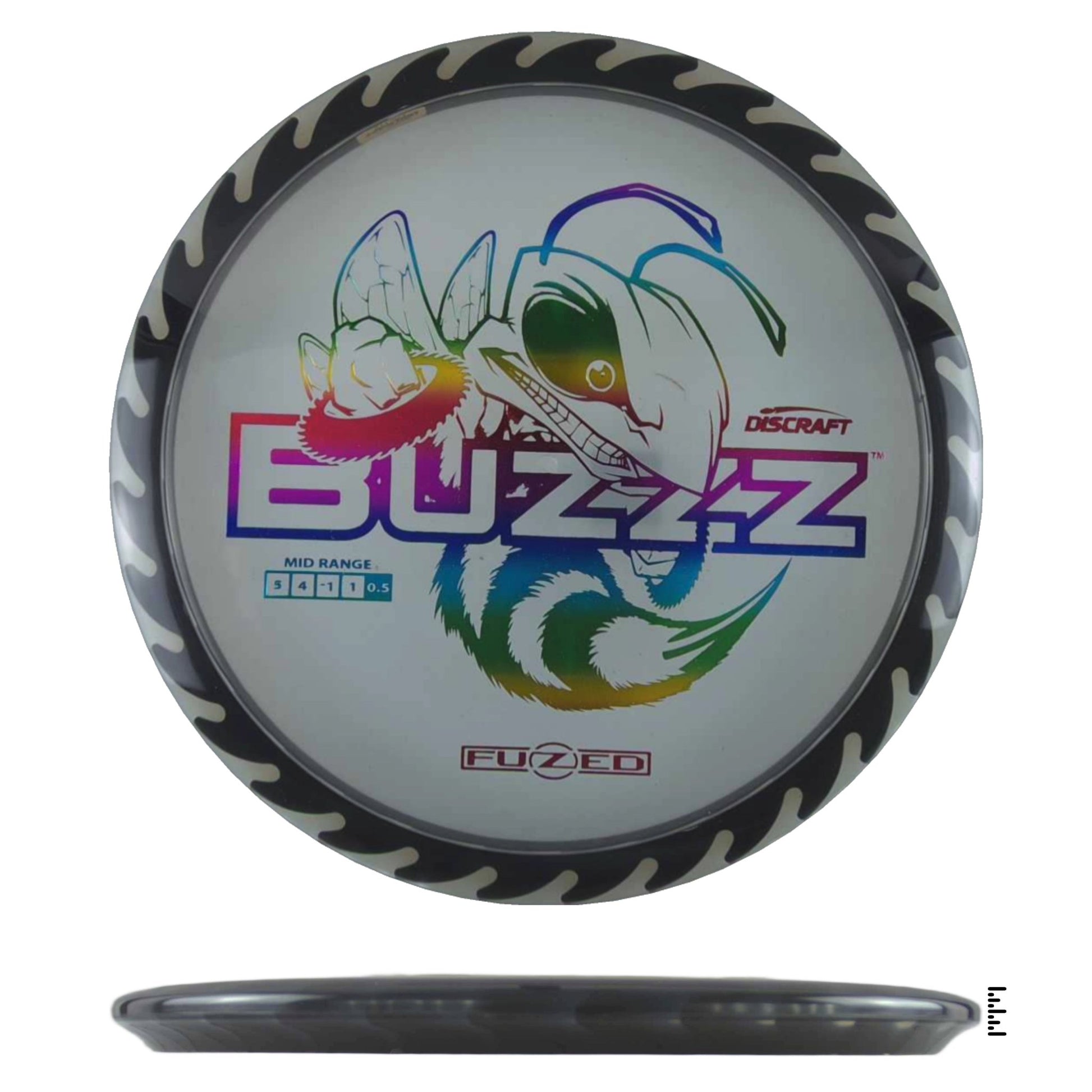 Discraft Fuzed Line Buzzz Saw Pattern (Buzzzsaw) - Clear / Black - Powergrip USA