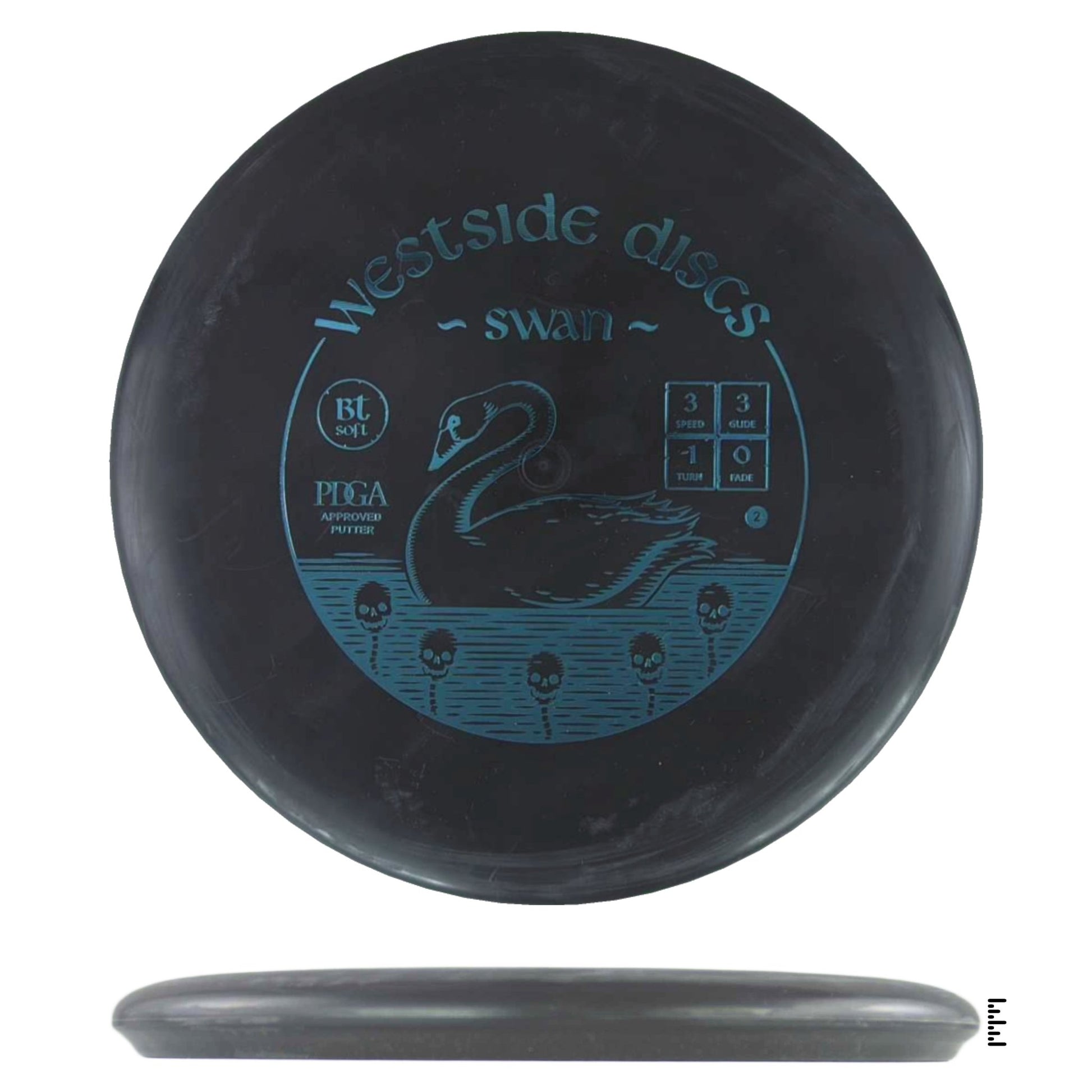 Westside Discs BT Soft Swan 2 - Black - Powergrip USA