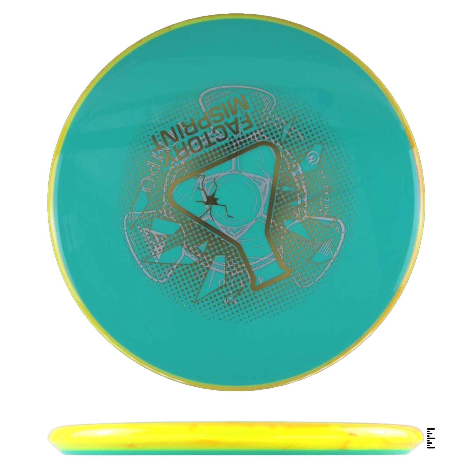 Axiom Discs Neutron Tempo Factory Misprint - Turquoise / Yellow - Powergrip USA