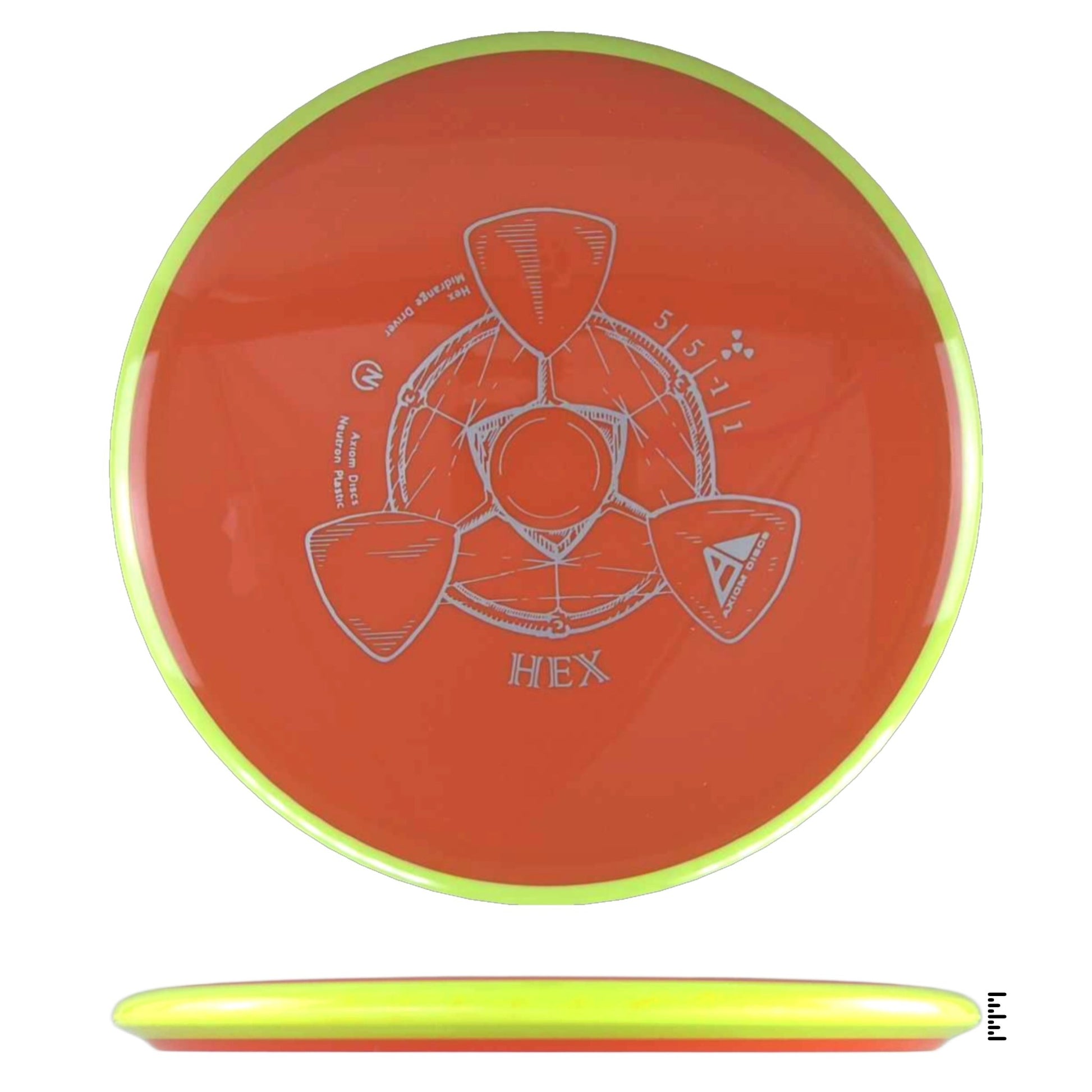 Axiom Discs Neutron Hex - Orange / Fluorescent Yellow - Powergrip USA