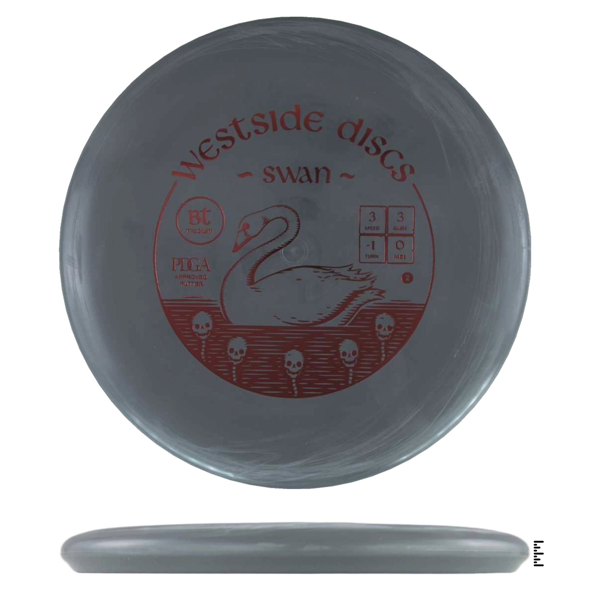 Westside Discs BT Medium Swan 2 - Gray - Powergrip USA