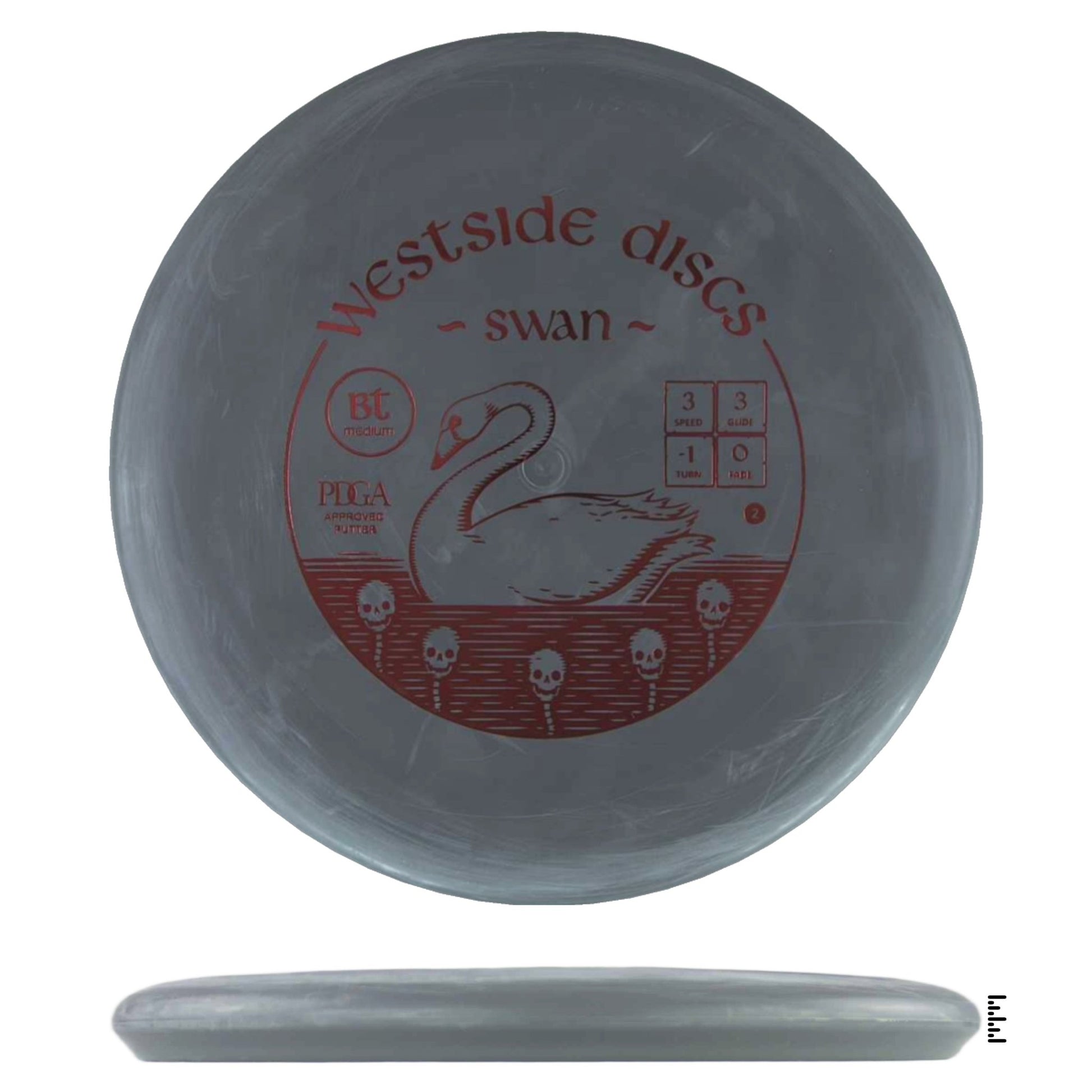 Westside Discs BT Medium Swan 2 - Gray - Powergrip USA