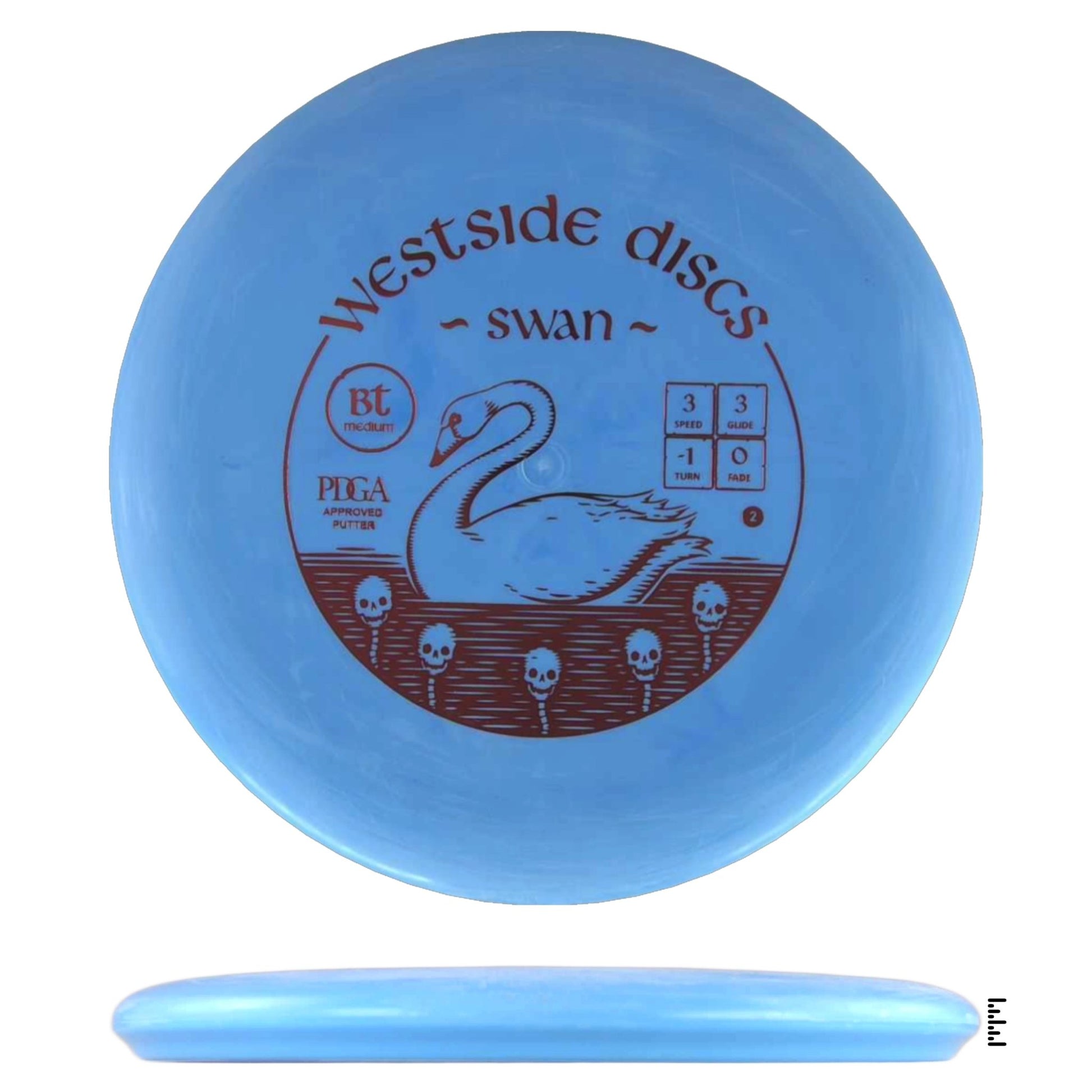 Westside Discs BT Medium Swan 2 - Sky Blue - Powergrip USA