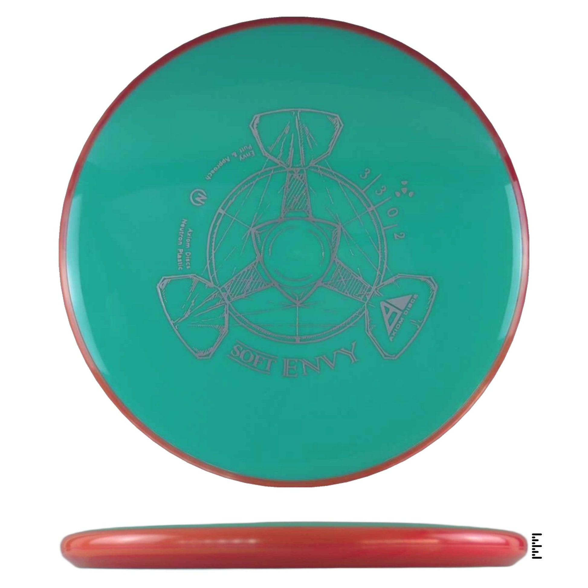 Axiom Discs Neutron Soft Envy - Turquoise / Dark Orange - Powergrip USA