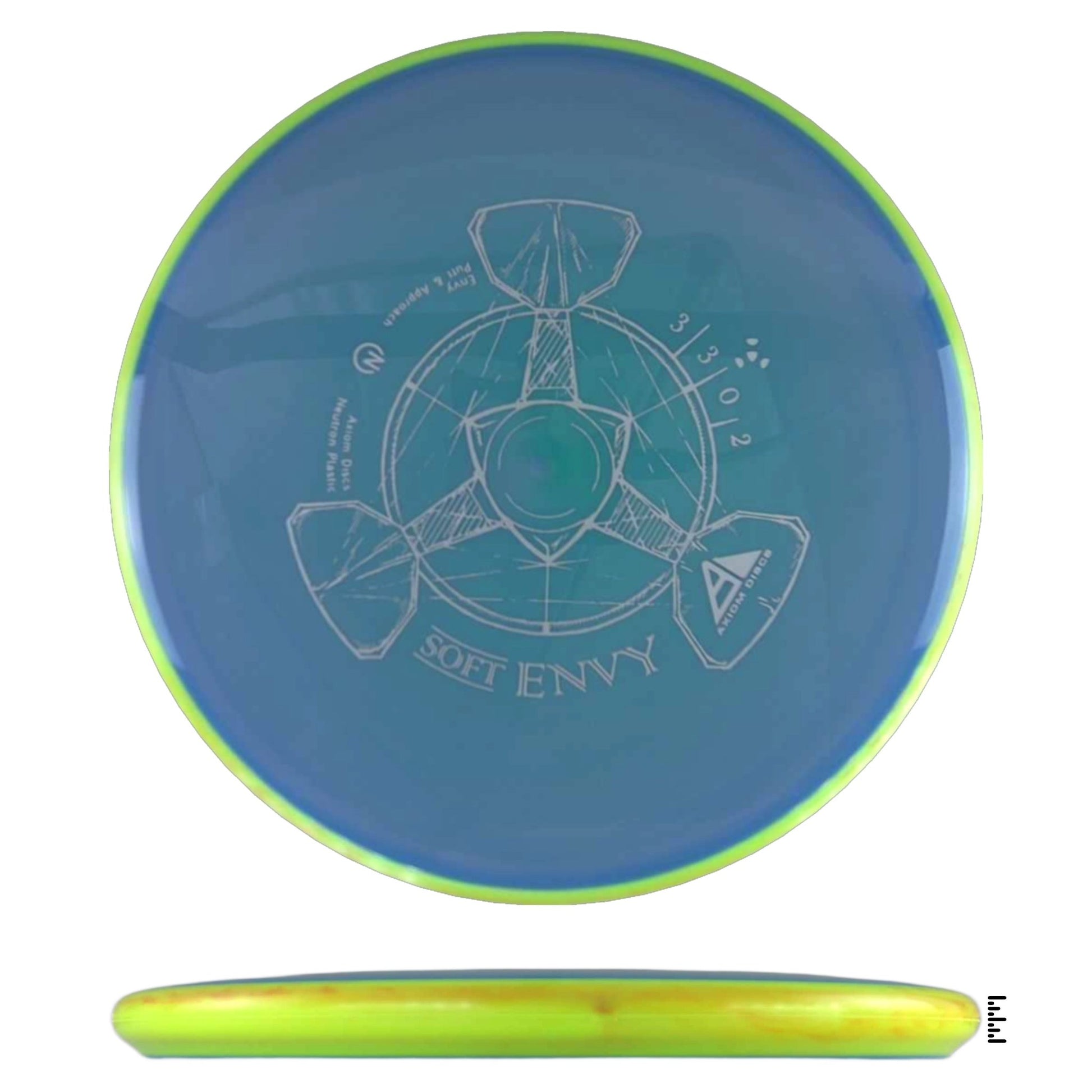 Axiom Discs Neutron Soft Envy - Light Blue / Fluorescent Yellow - Powergrip USA