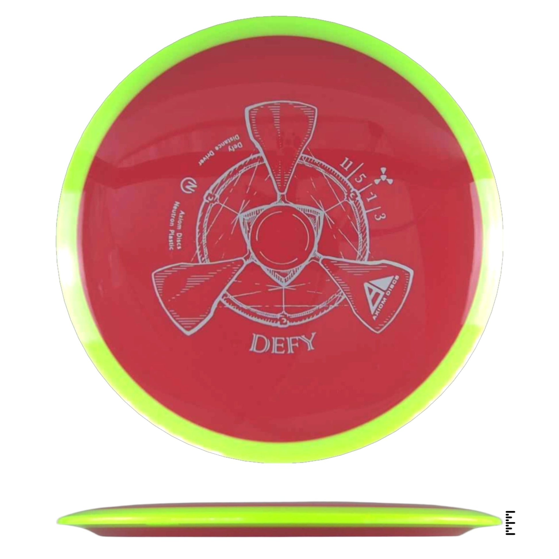 Axiom Discs Neutron Defy - Fluorescent Yellow / Red - Powergrip USA