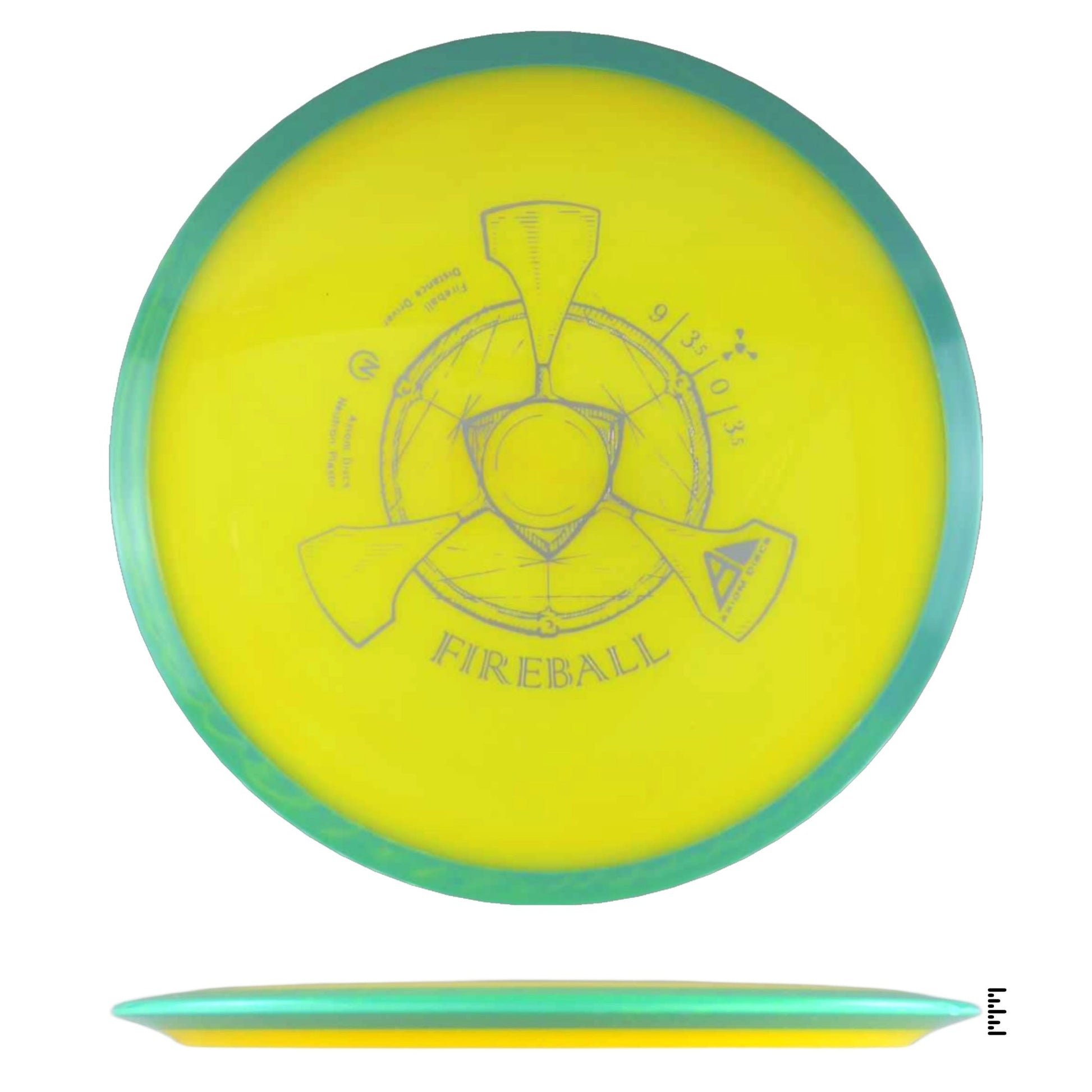 Axiom Discs Neutron Fireball - Yellow / Turquoise - Powergrip USA