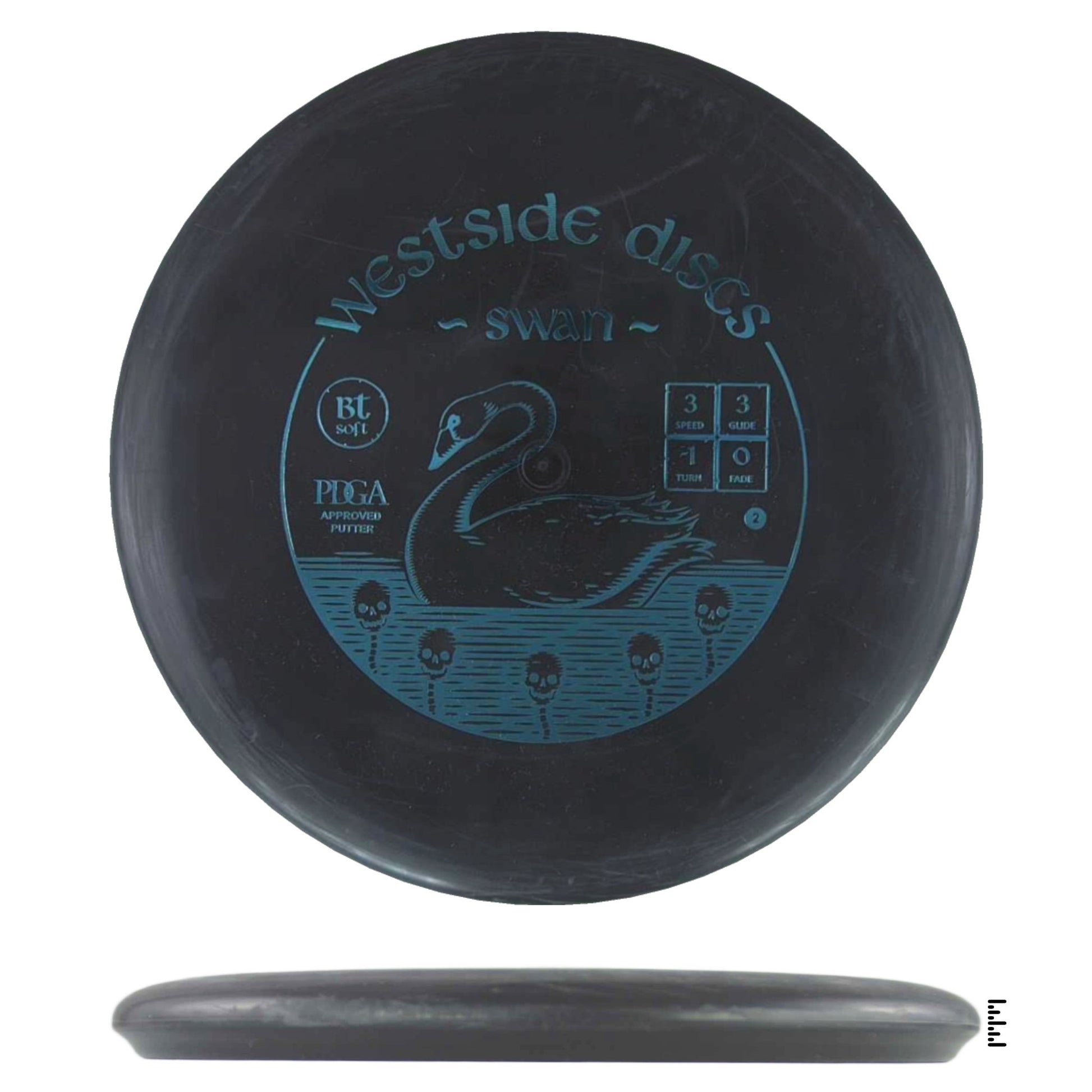 Westside Discs BT Soft Swan 2 - Black - Powergrip USA