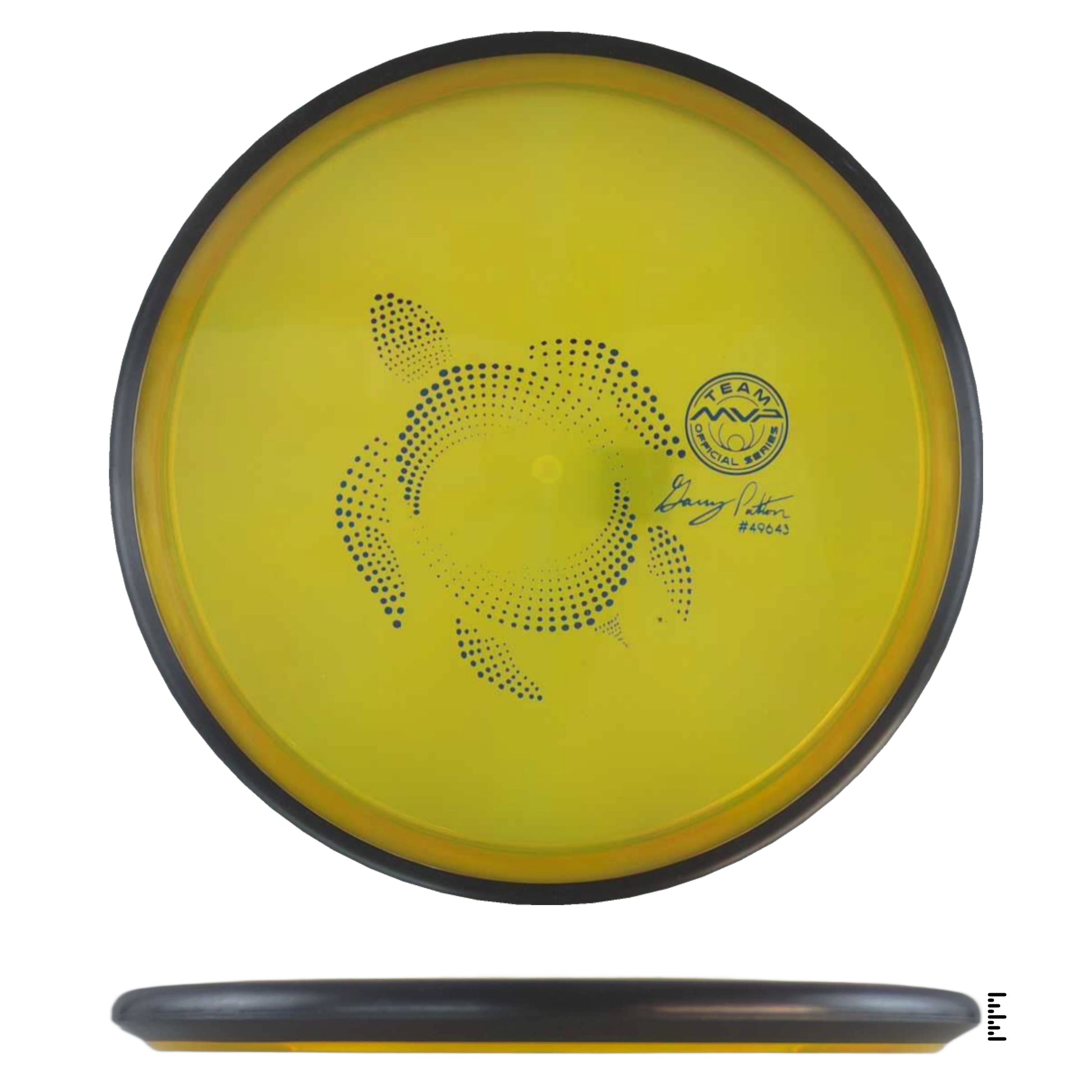 Yellow MVP disc golf disc