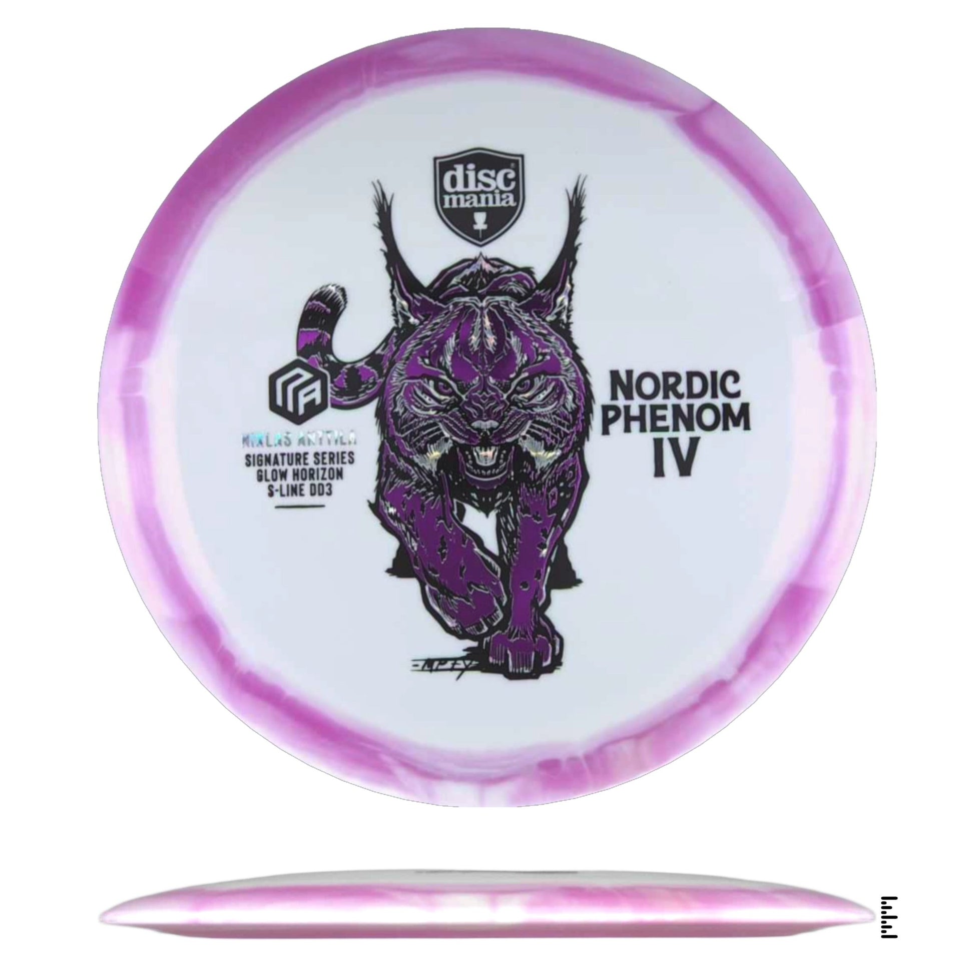 Discmania Glow Horizon S - Line DD3 Nordic Phenom 4 – Niklas Anttila Signature Series Triple Foil - White / Magenta - Powergrip USA