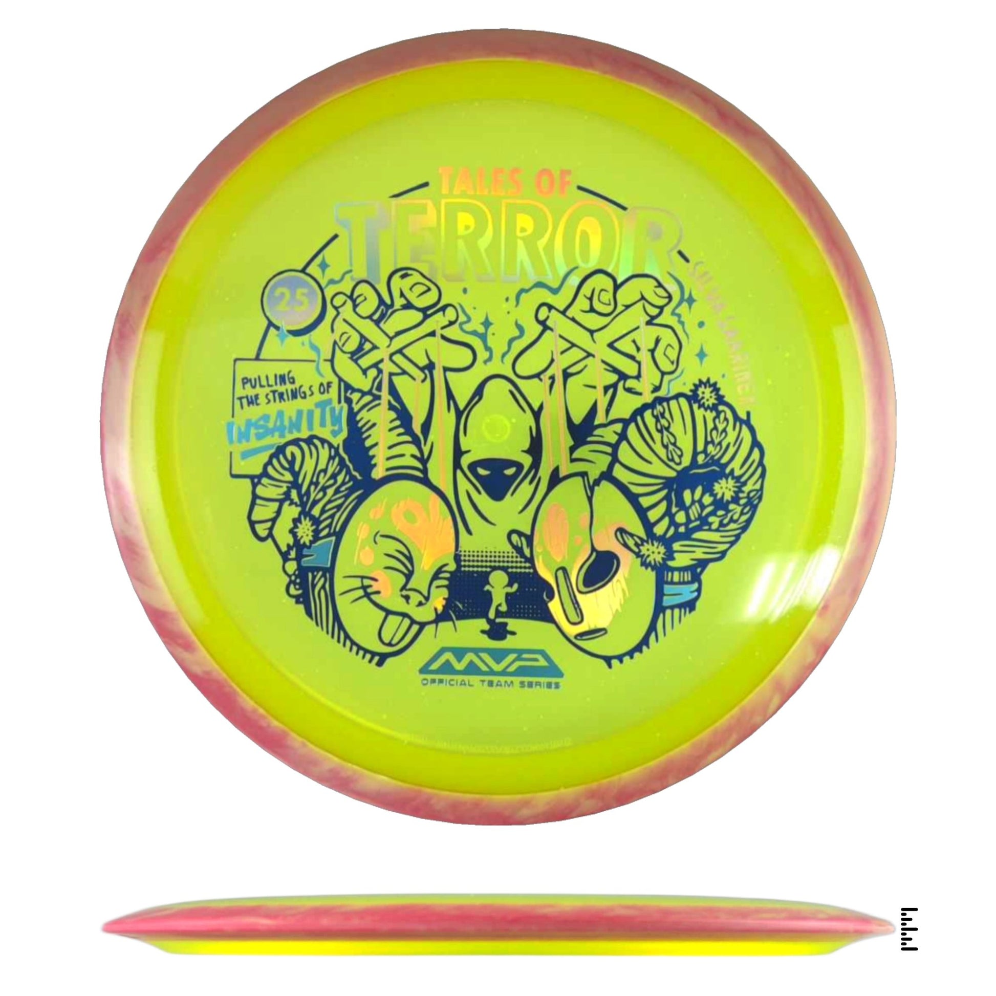 Axiom Discs Particle Proton Insanity - 2025 Halloween Special Edition - Fluorescent Yellow / Red - Powergrip USA