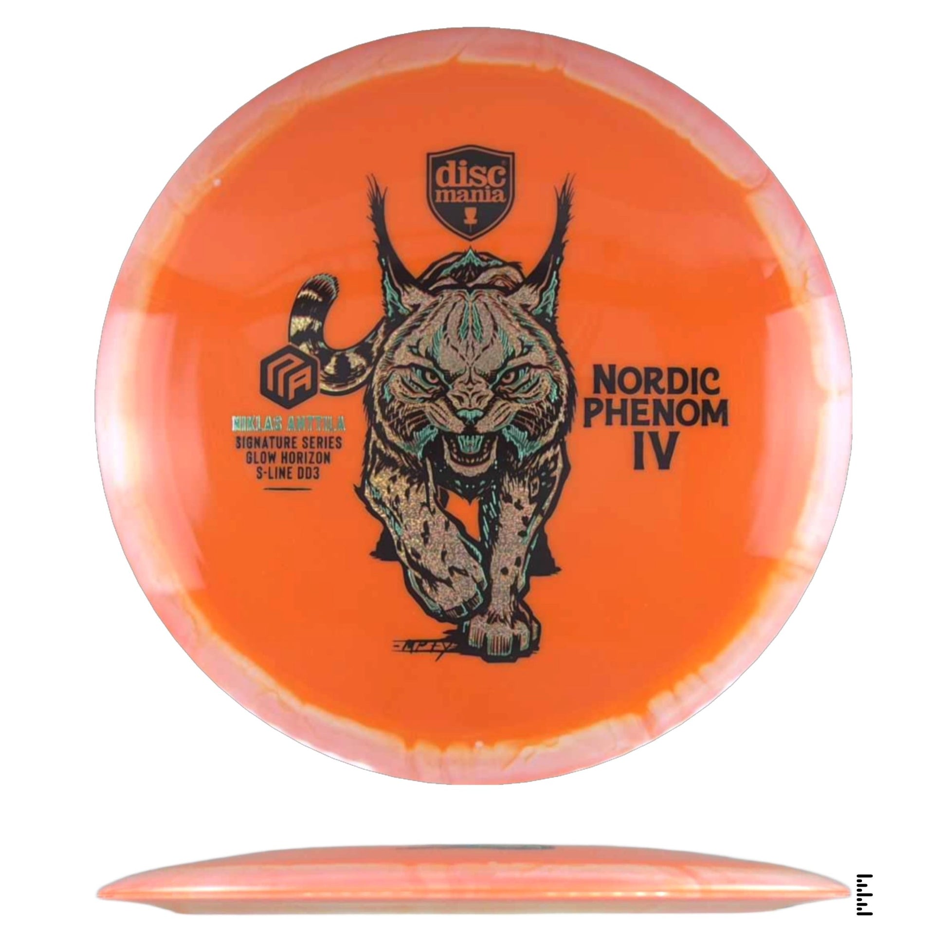 Discmania Glow Horizon S - Line DD3 Nordic Phenom 4 – Niklas Anttila Signature Series Triple Foil - Orange / White - Powergrip USA