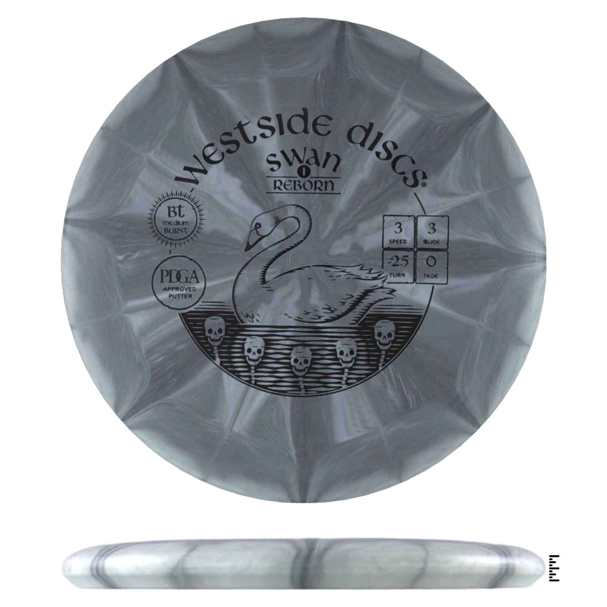 Westside Discs BT Medium Burst Swan 1 Reborn - Gray - Powergrip USA