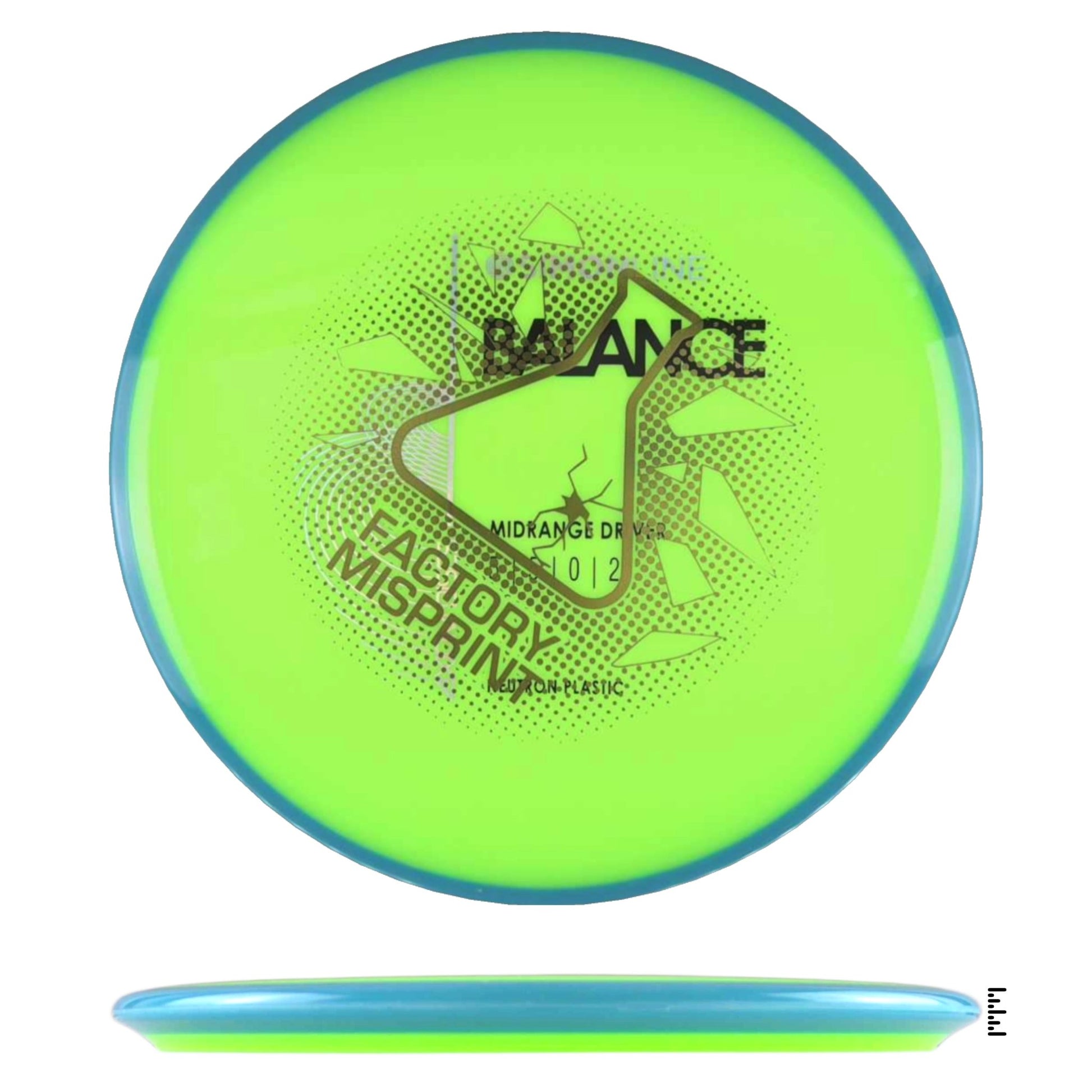 Axiom Discs Neutron Balance Factory Misprint - Lime / Light Blue - Powergrip USA