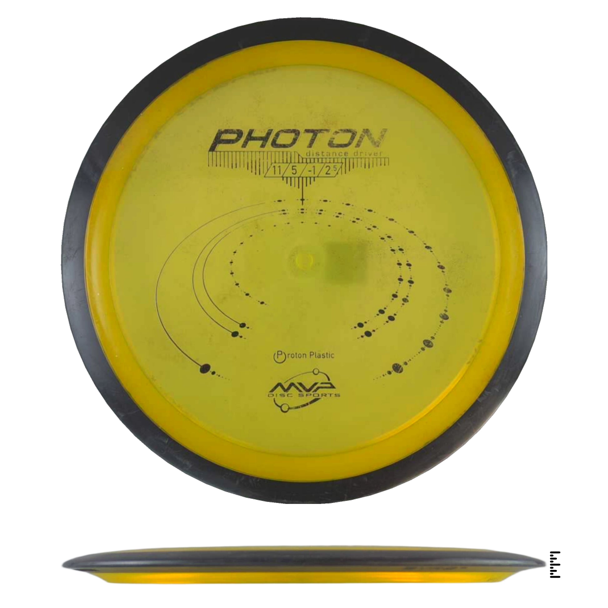 Yellow MVA Photon disc golf disc