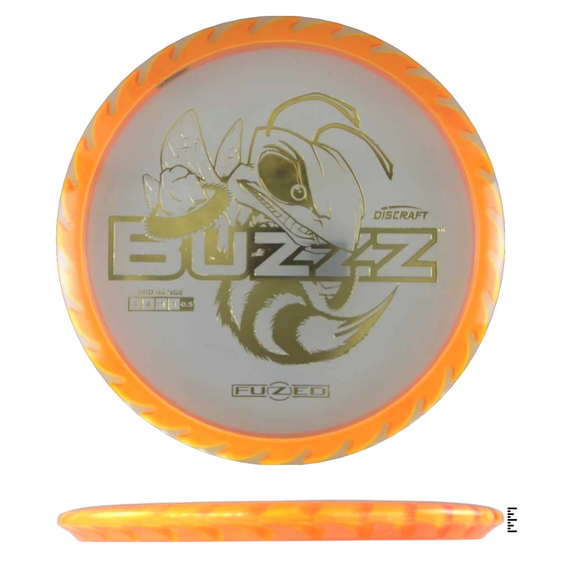 Discraft Fuzed Line Buzzz Saw Pattern (Buzzzsaw) - Clear / Orange - Powergrip USA