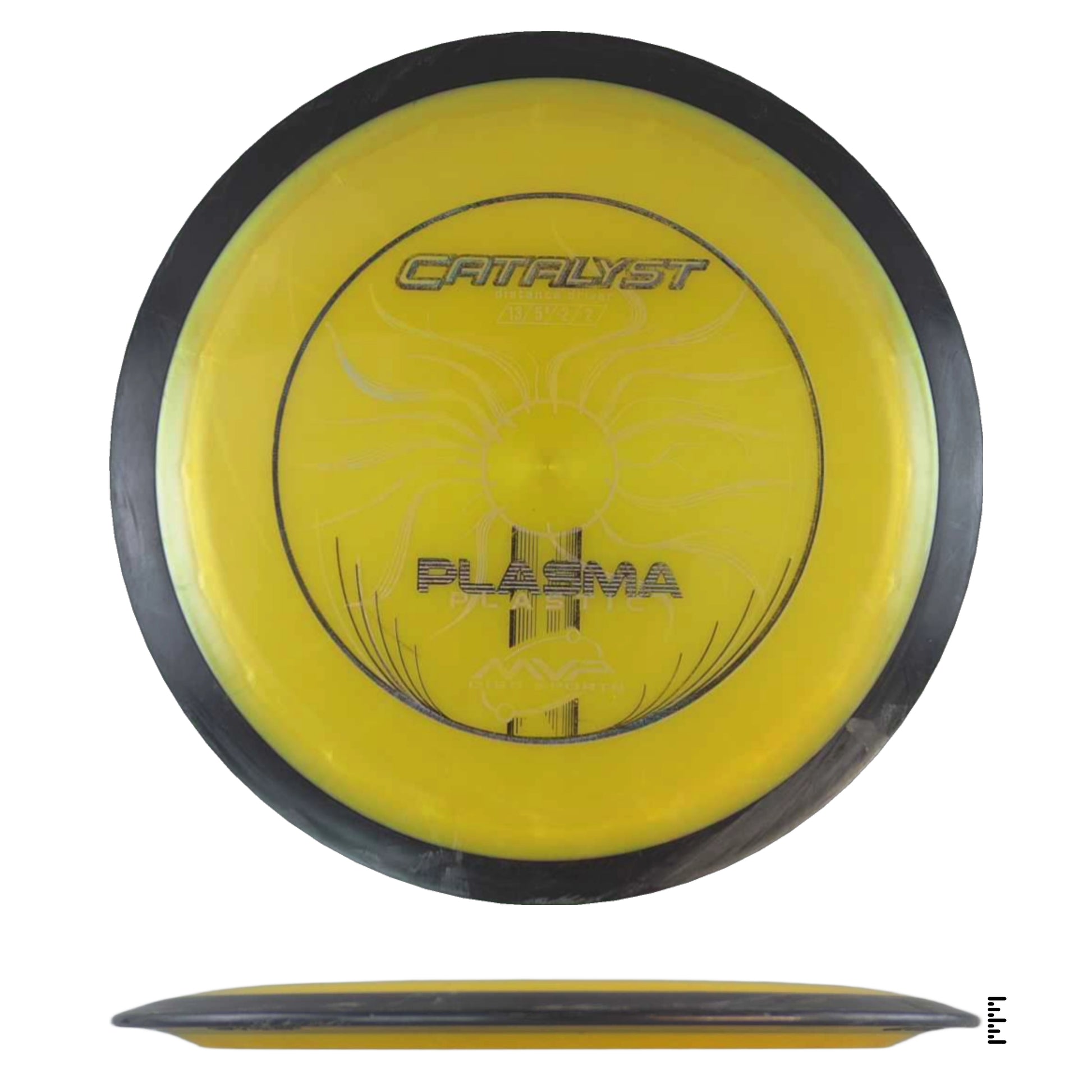 Yellow Catalyst Plasma disc golf disc
