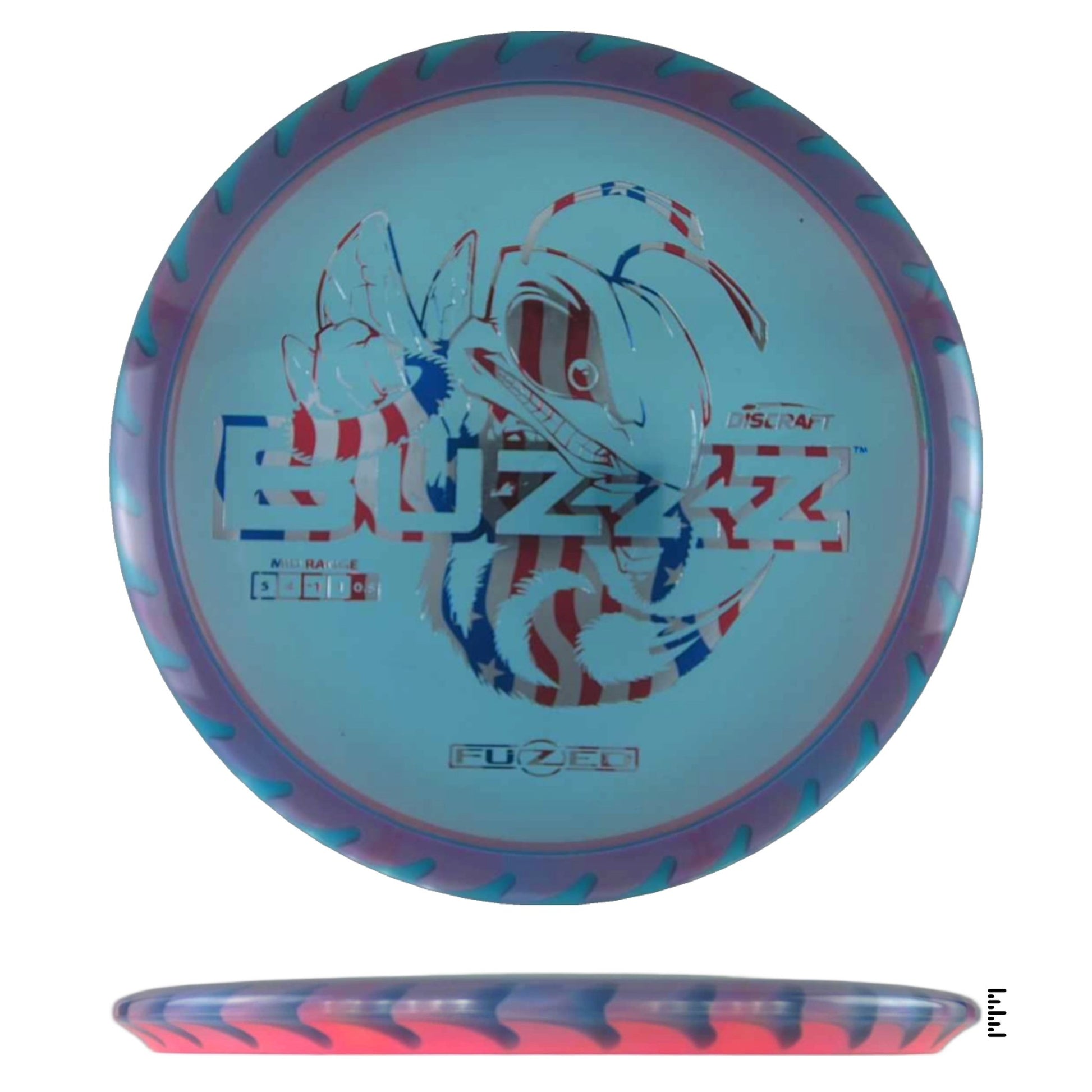 Discraft Fuzed Line Buzzz Saw Pattern (Buzzzsaw) - Blue / Pink - Powergrip USA