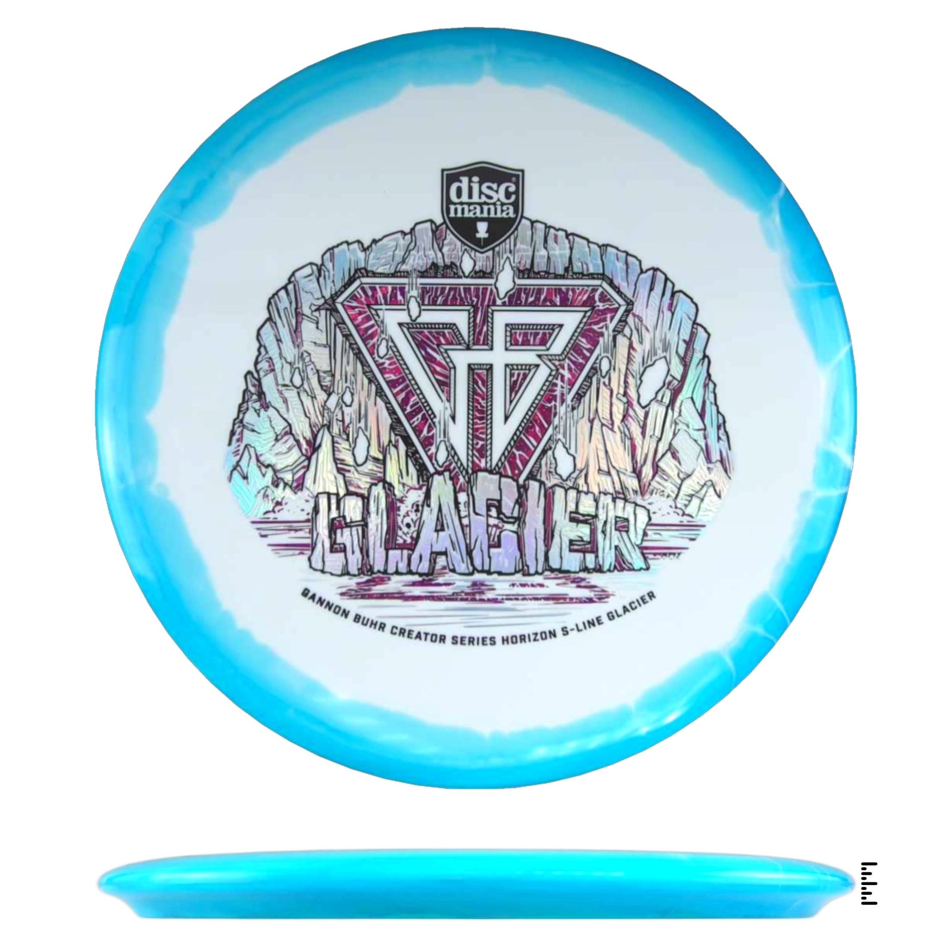 Discmania Horizon S - Line Glacier Gannon Buhr Creator Series Triple Foil - White / Blue - Powergrip USA