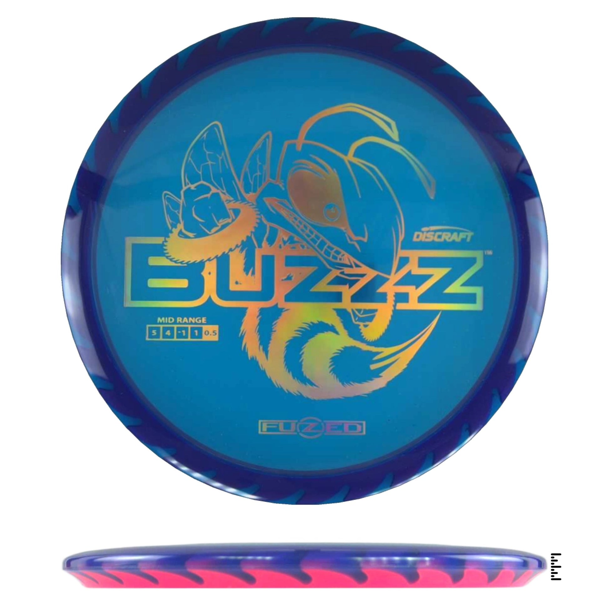 Discraft Fuzed Line Buzzz Saw Pattern (Buzzzsaw) - Blue / Magenta - Powergrip USA