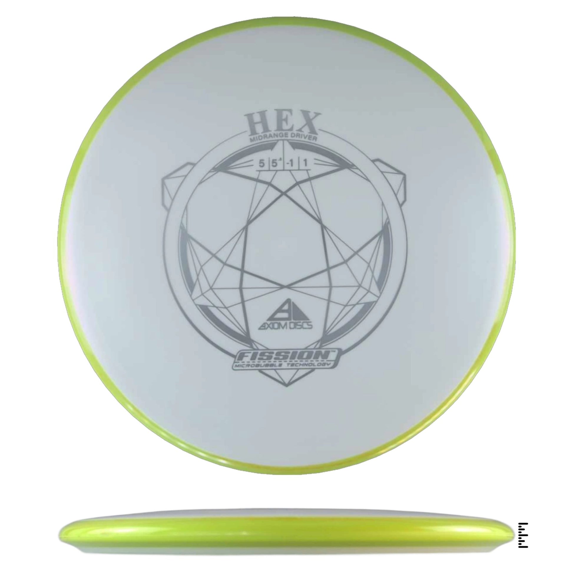 Axiom Discs Fission Hex - White / Fluorescent Yellow - Powergrip USA