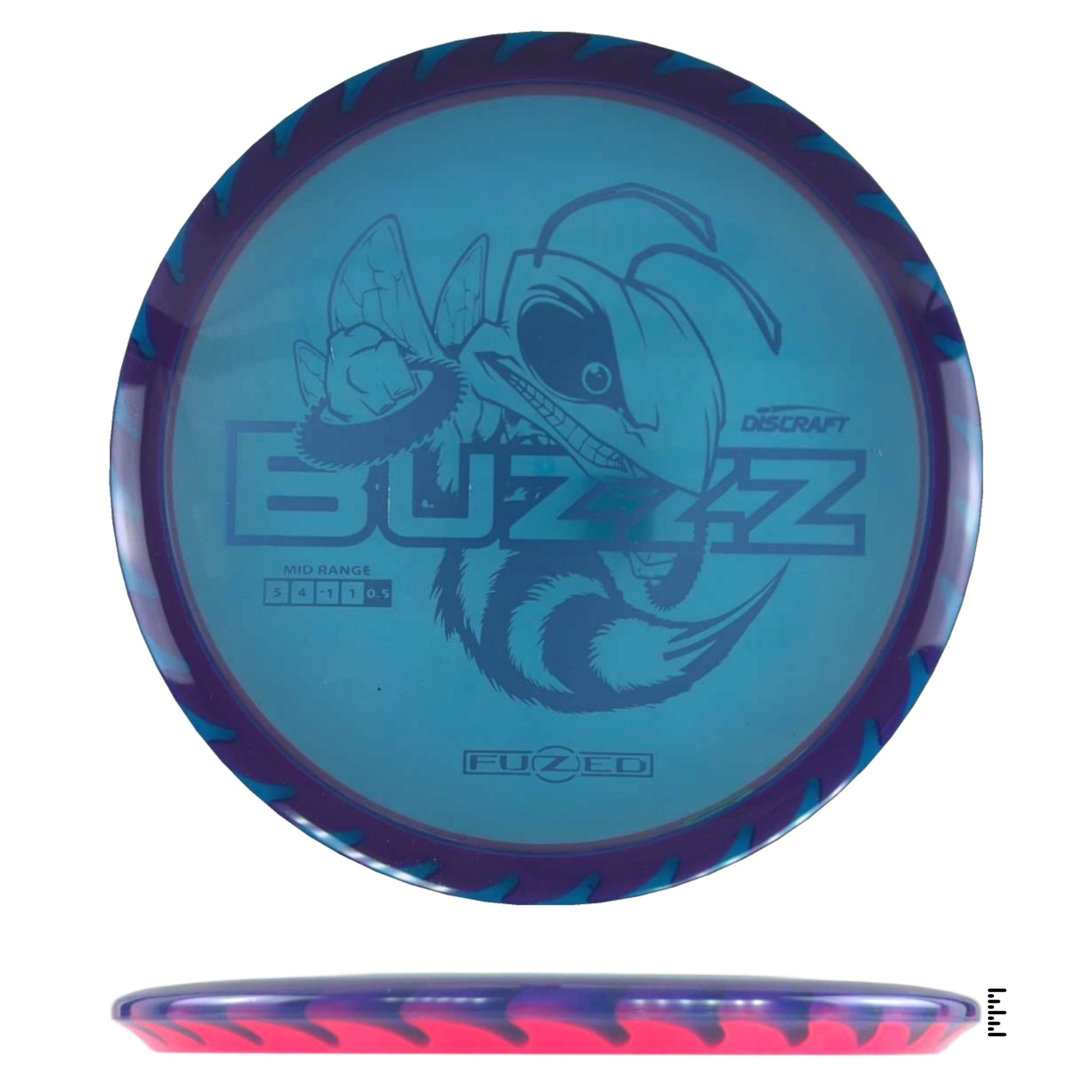 Discraft Fuzed Line Buzzz Saw Pattern (Buzzzsaw) - Blue / Magenta - Powergrip USA