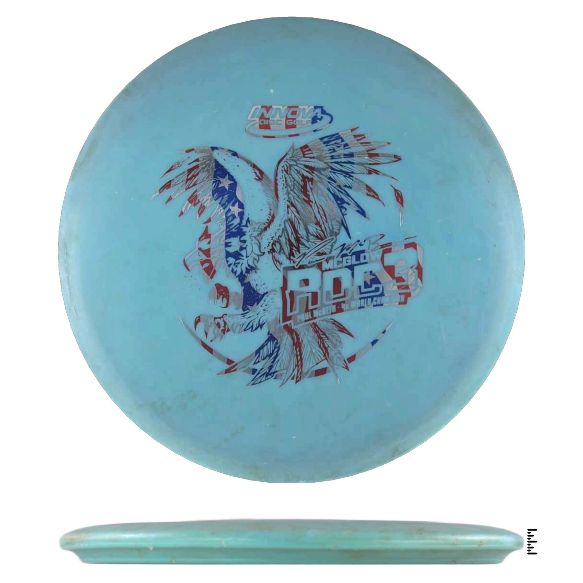 Blue disc golf disc with eagle graphic - 104ccd12