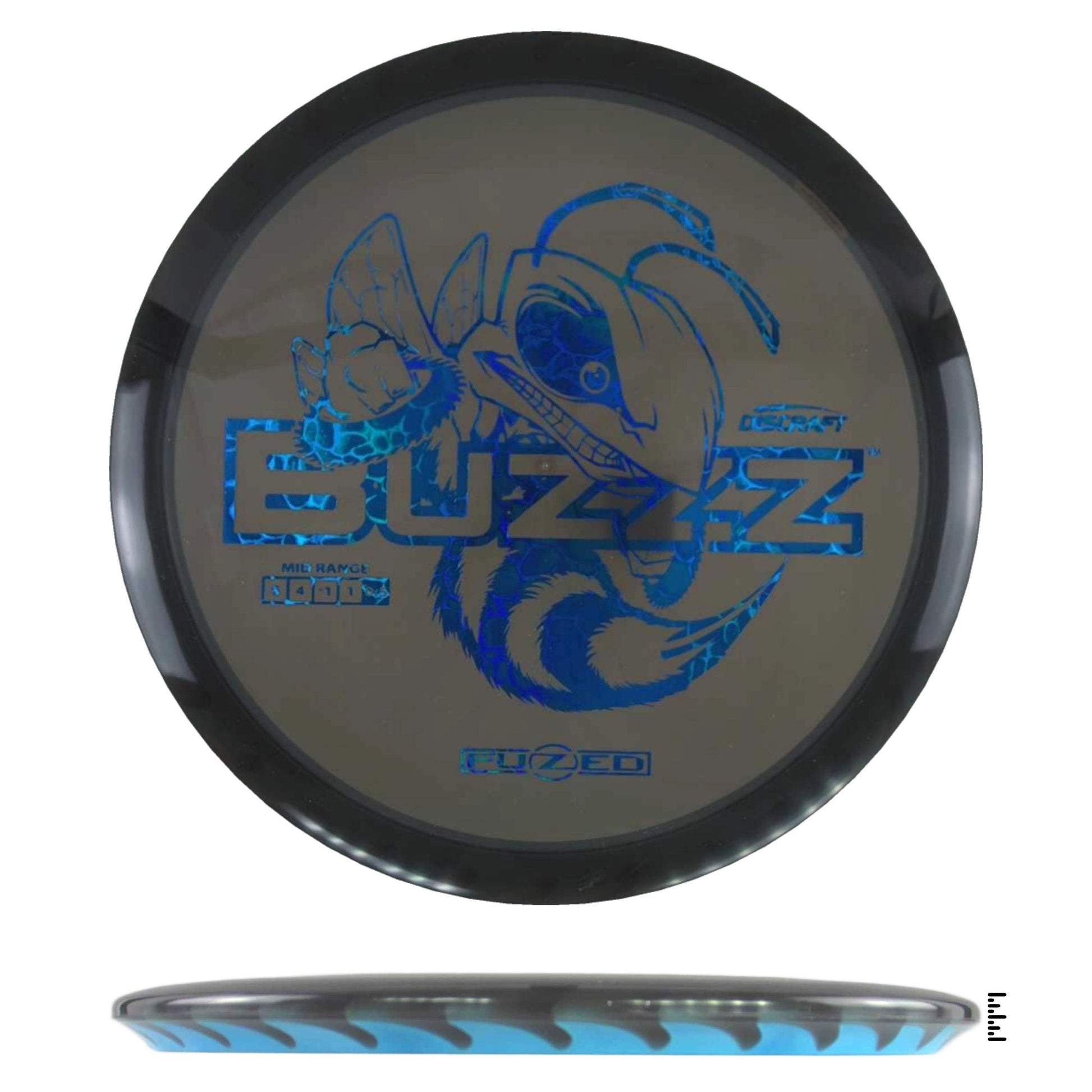 Discraft Fuzed Line Buzzz Saw Pattern (Buzzzsaw) - Black / Light Blue - Powergrip USA