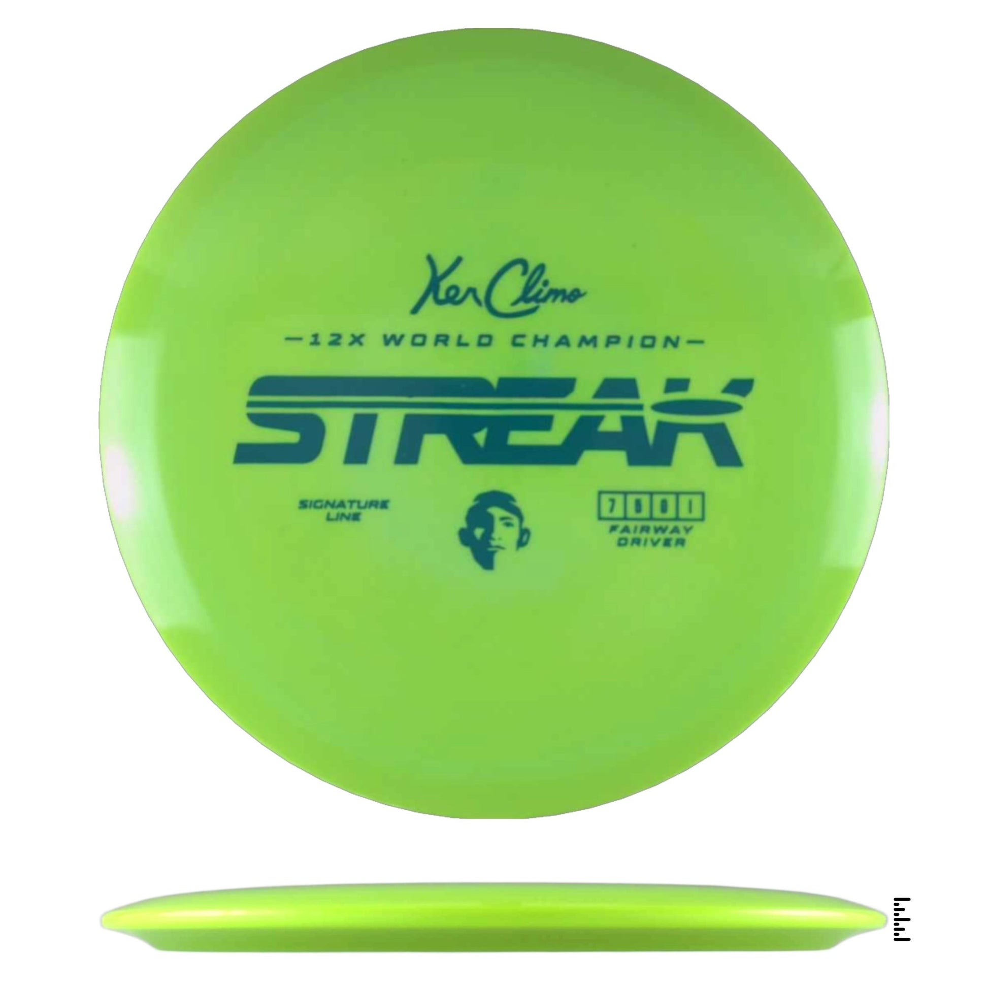 Climo Disc Golf Signature Line Streak - Lime - Powergrip USA