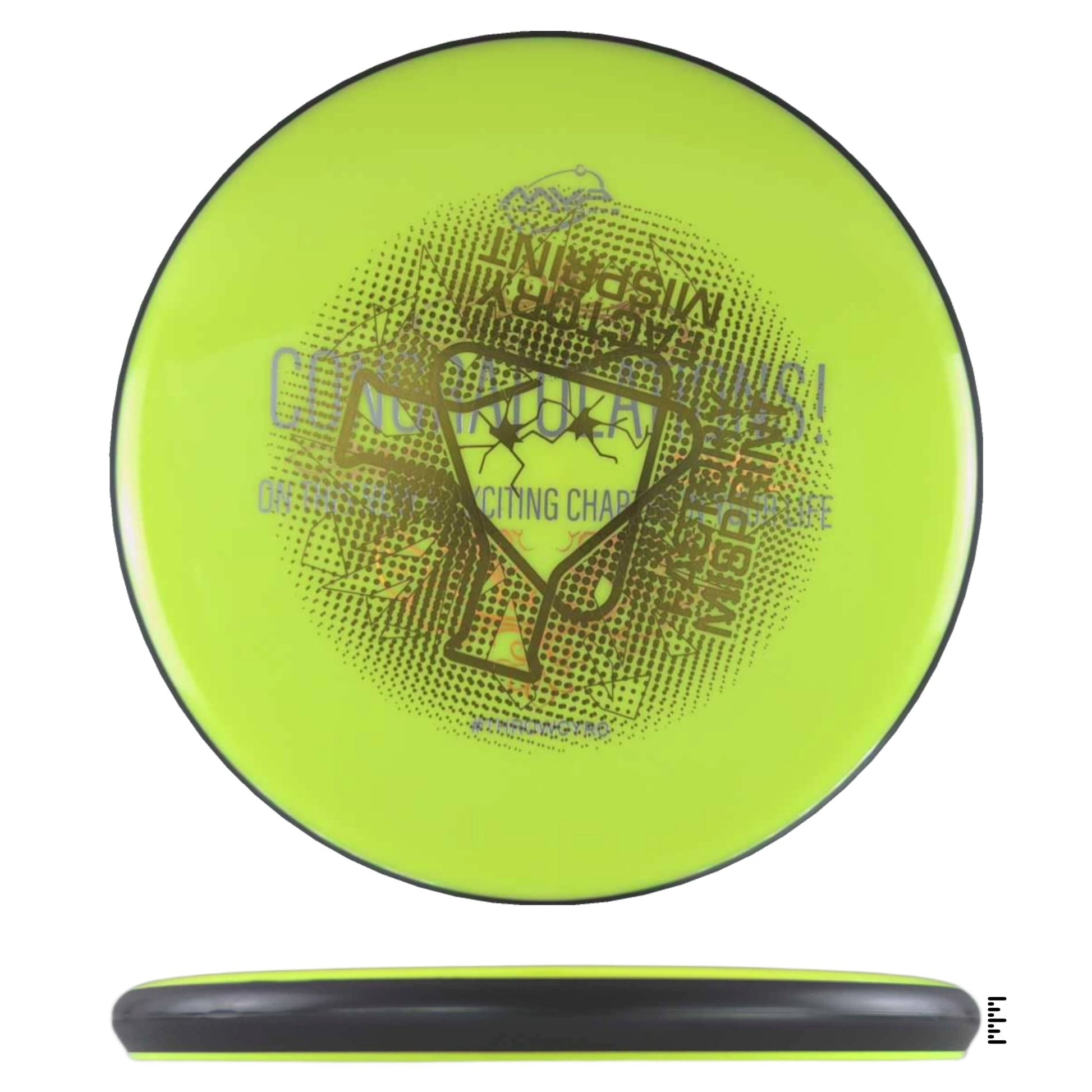 MVP Disc Sports Neutron Soft Glitch Factory Misprint - Fluorescent Yellow - Powergrip USA