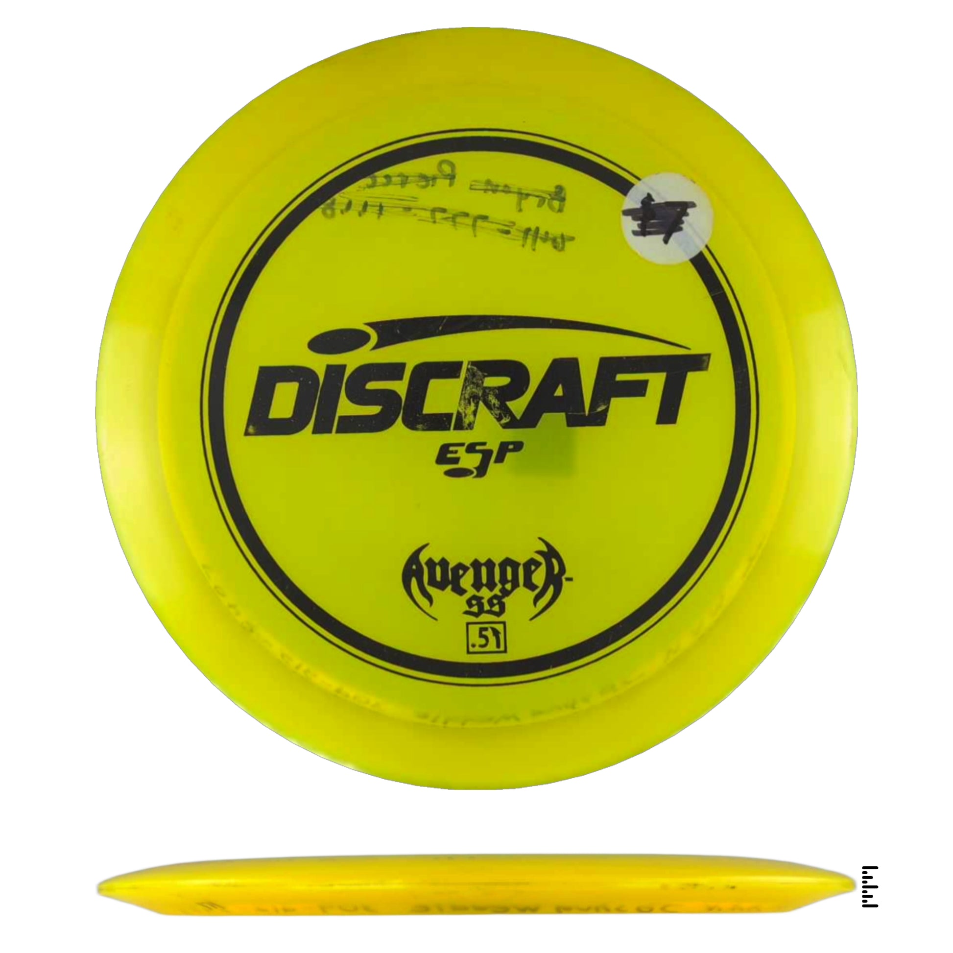 Yellow Discraft Avenger ESP disc golf disc