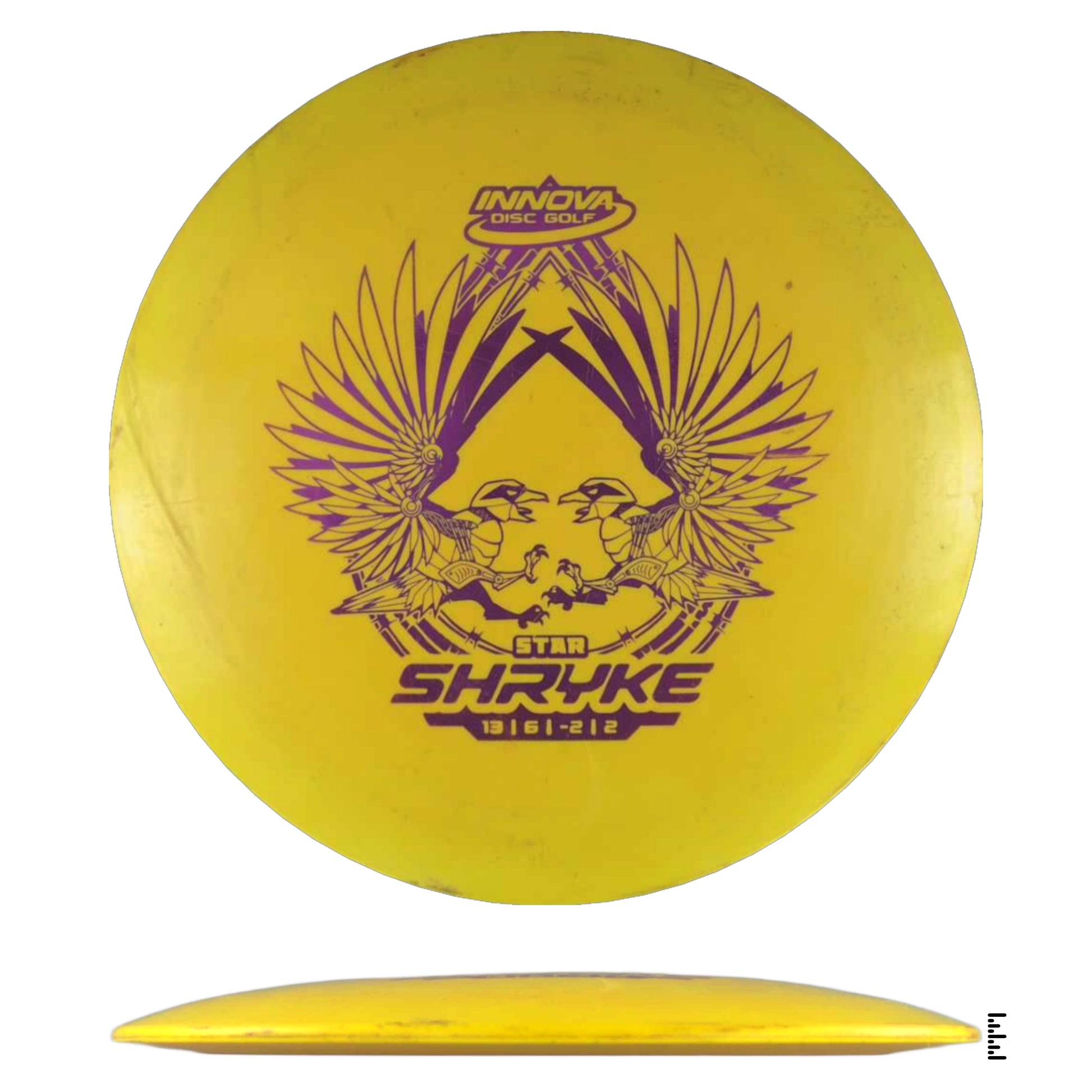 Yellow Innova Star Shryke disc golf disc