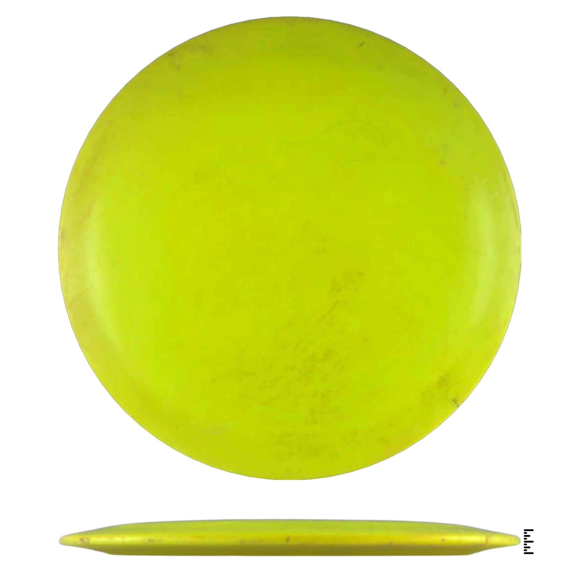 Yellow disc golf disc