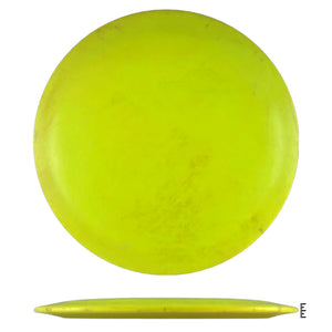 Yellow disc golf disc