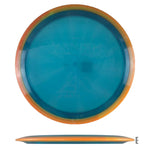 Blue and orange disc golf disc