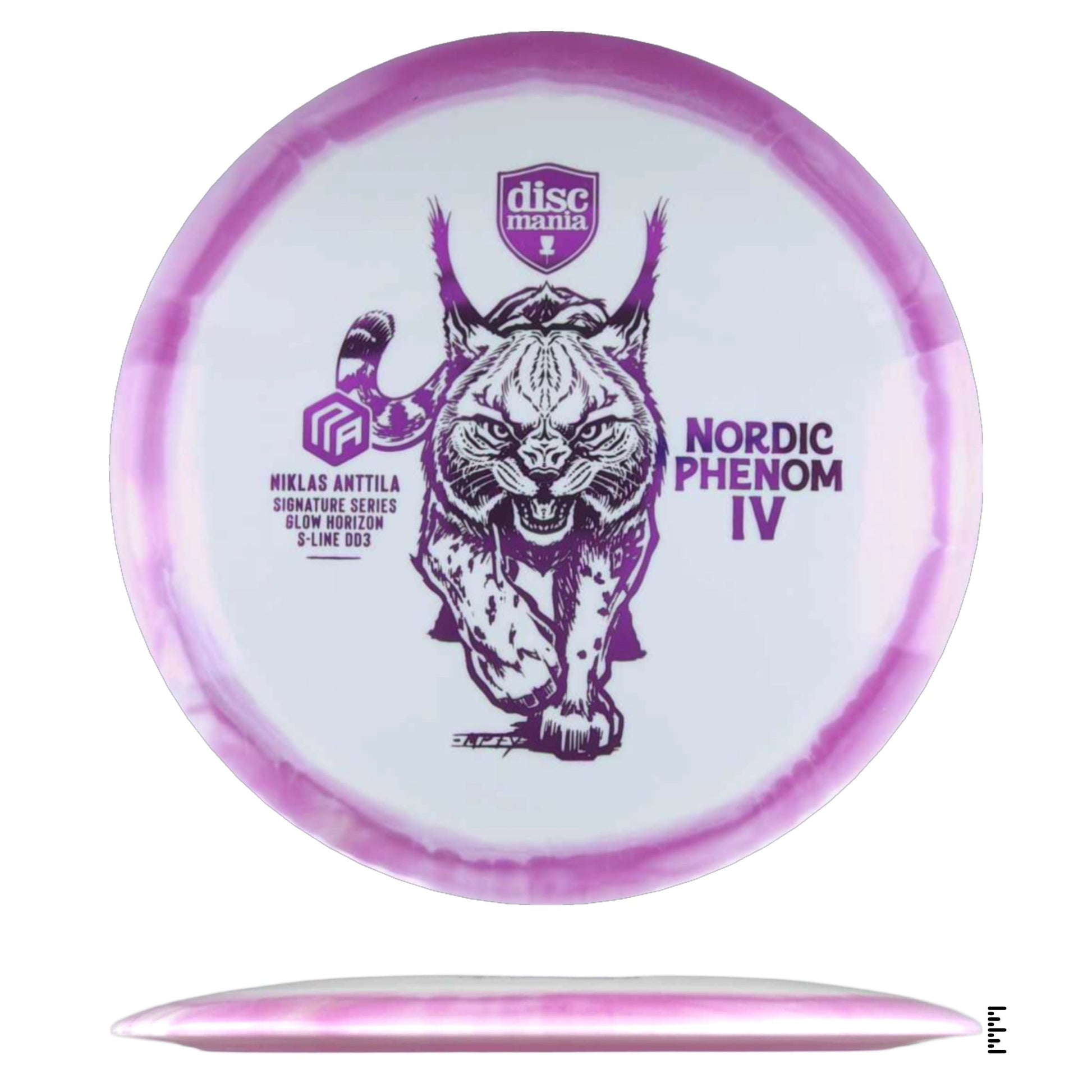 Discmania Glow Horizon S - Line DD3 Nordic Phenom 4 – Niklas Anttila Signature Series - White / Magenta - Powergrip USA