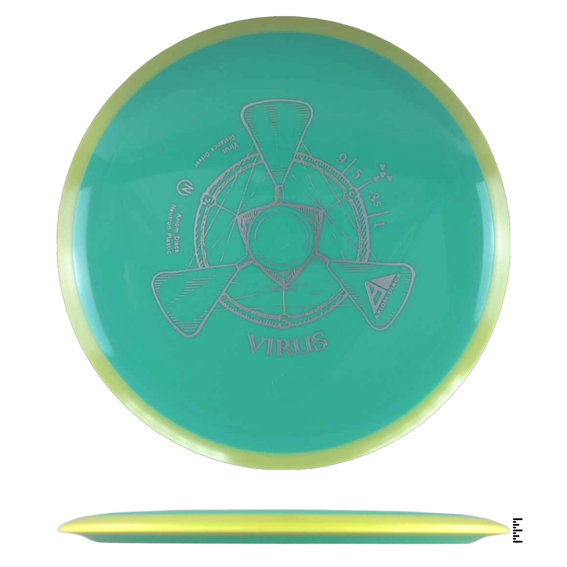 Axiom Discs Neutron Virus - Turquoise / Yellow - Powergrip USA