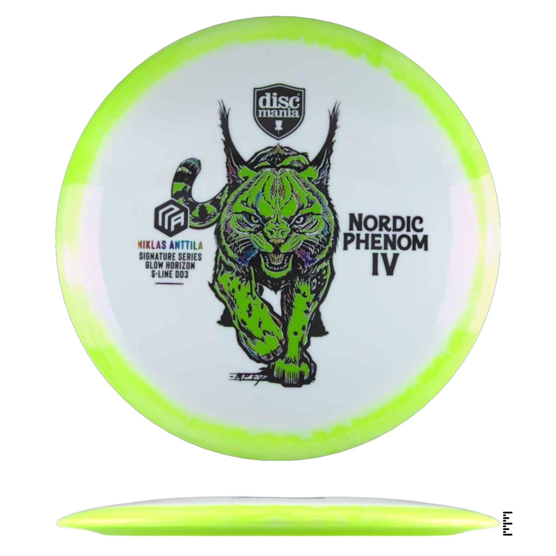 Discmania Glow Horizon S - Line DD3 Nordic Phenom 4 – Niklas Anttila Signature Series Triple Foil - White / Lime - Powergrip USA