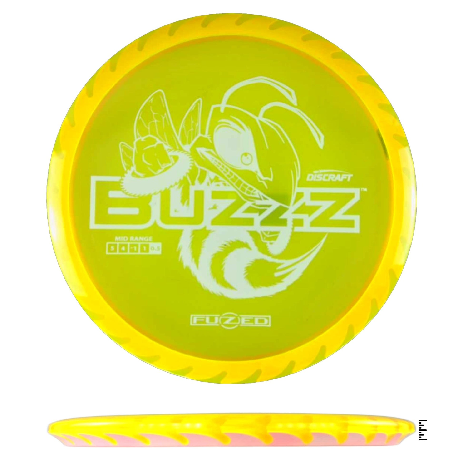 Discraft Fuzed Line Buzzz Saw Pattern (Buzzzsaw) - Yellow / Pink - Powergrip USA