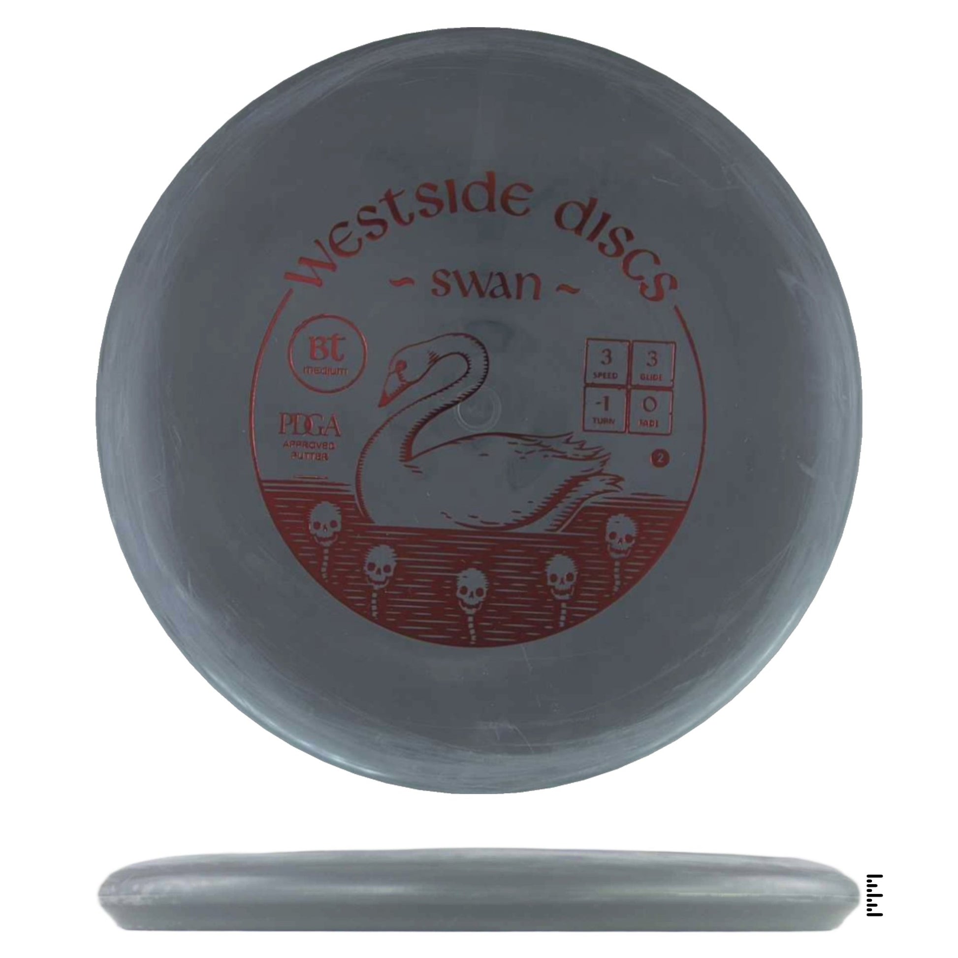 Westside Discs BT Medium Swan 2 - Gray - Powergrip USA