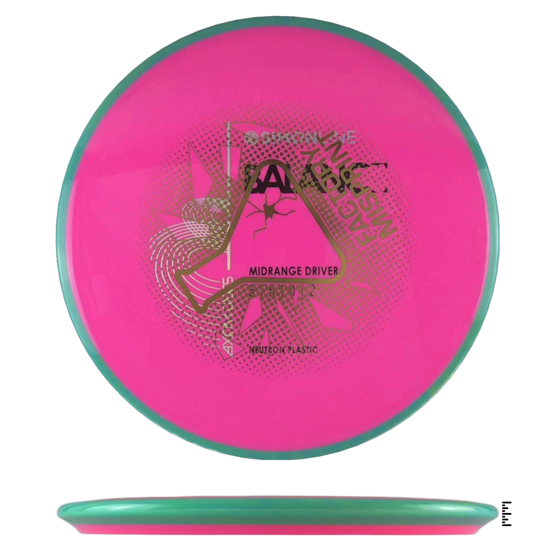 Pink and Teal Axiom Paradox Midrange Disc Golf Disc