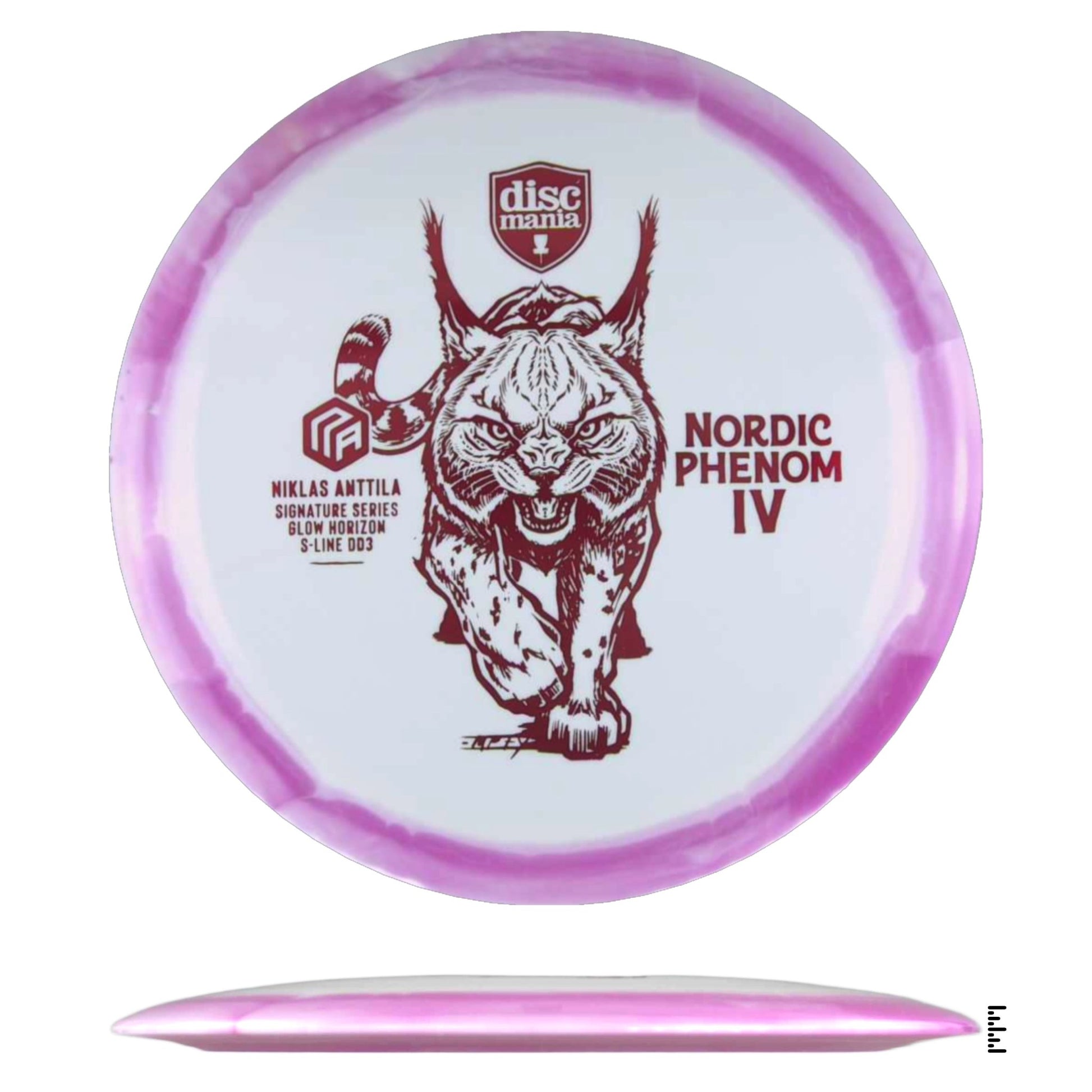 Discmania Glow Horizon S - Line DD3 Nordic Phenom 4 – Niklas Anttila Signature Series - White / Magenta - Powergrip USA
