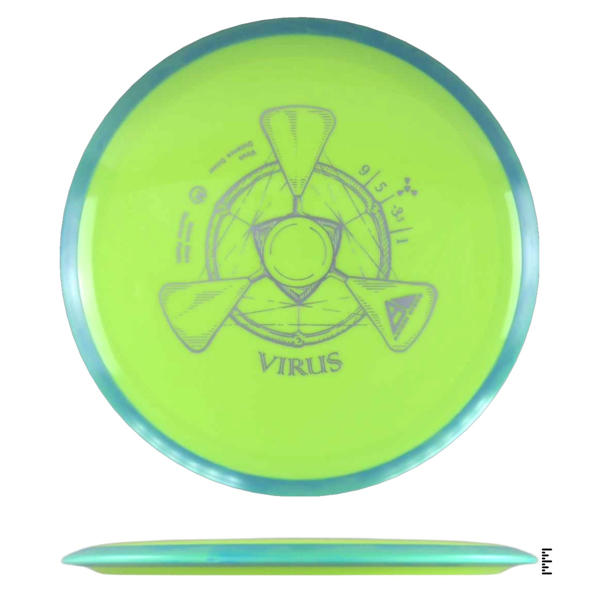 Axiom Discs Neutron Virus - Fluorescent Yellow / Teal - Powergrip USA
