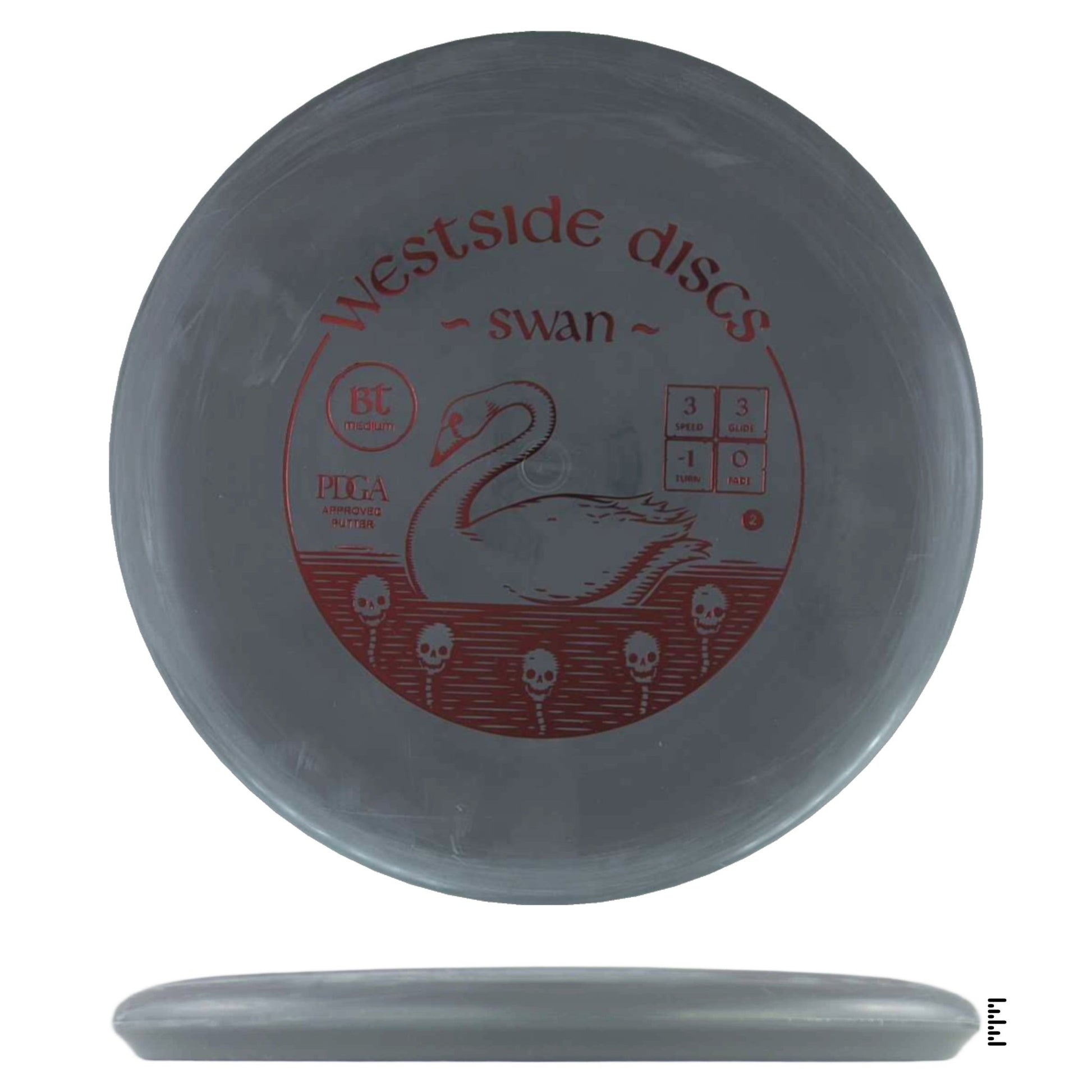 Westside Discs BT Medium Swan 2 - Gray - Powergrip USA
