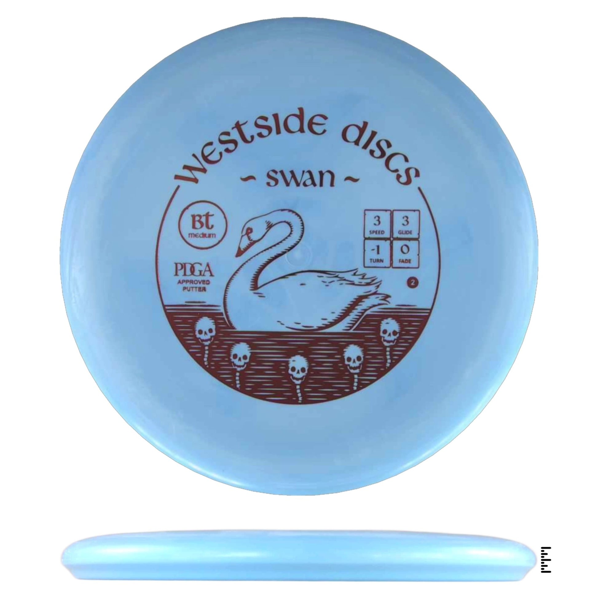 Westside Discs BT Medium Swan 2 - Sky Blue - Powergrip USA