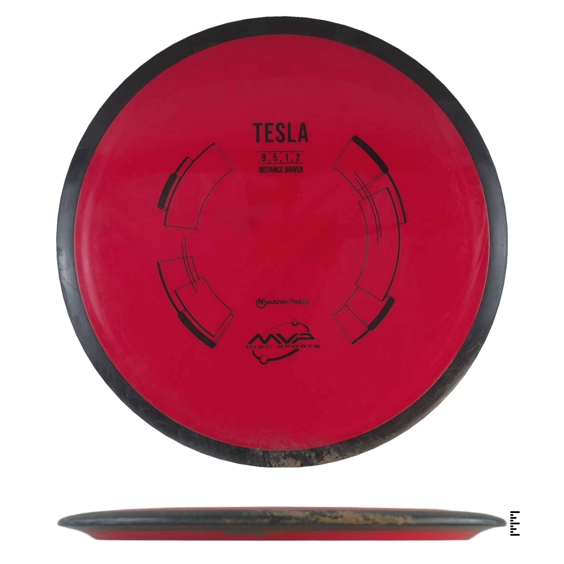 Red MVP Tesla disc golf disc