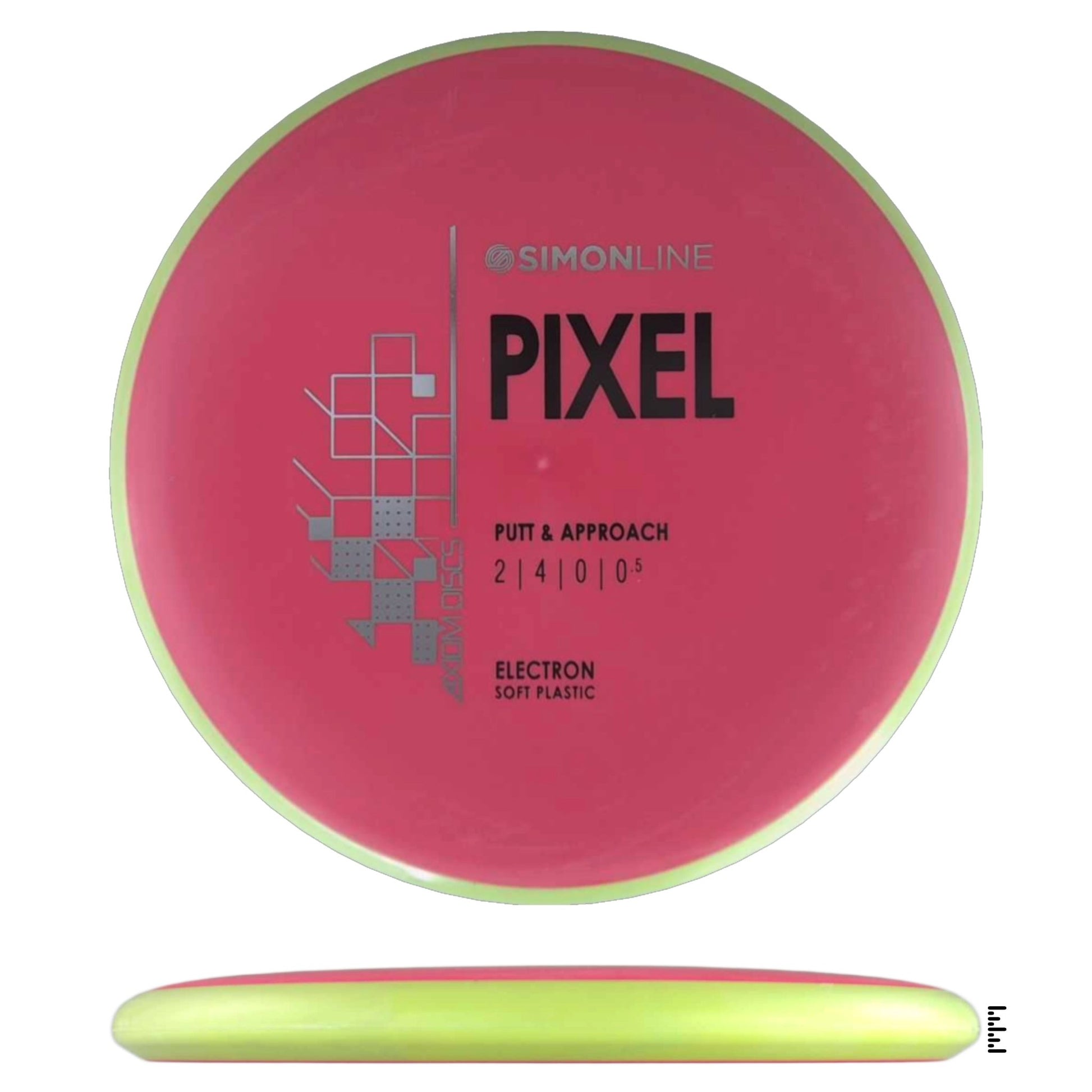 Axiom Discs Simon Line Electron Soft Pixel - Red / Fluorescent Yellow - Powergrip USA