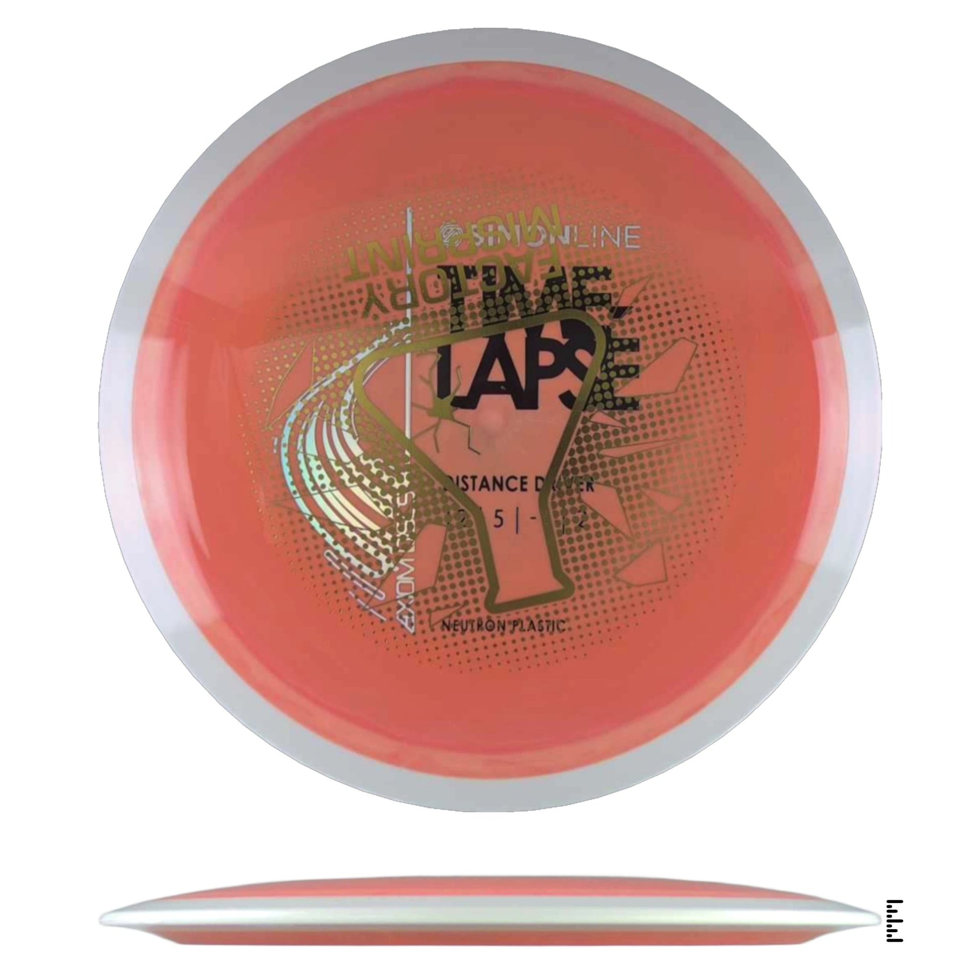 Axiom Discs Simon Line Neutron Time - Lapse Factory Misprint - Salmon / White - Powergrip USA